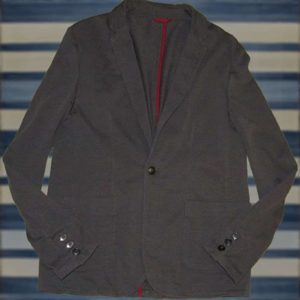 Marine Layer MARINE LAYER Grey Cotton Blend Unstructured Blazer Jacket 40 Men Blazer 40 Gray Mens Size 40R - 1 Thumbnail