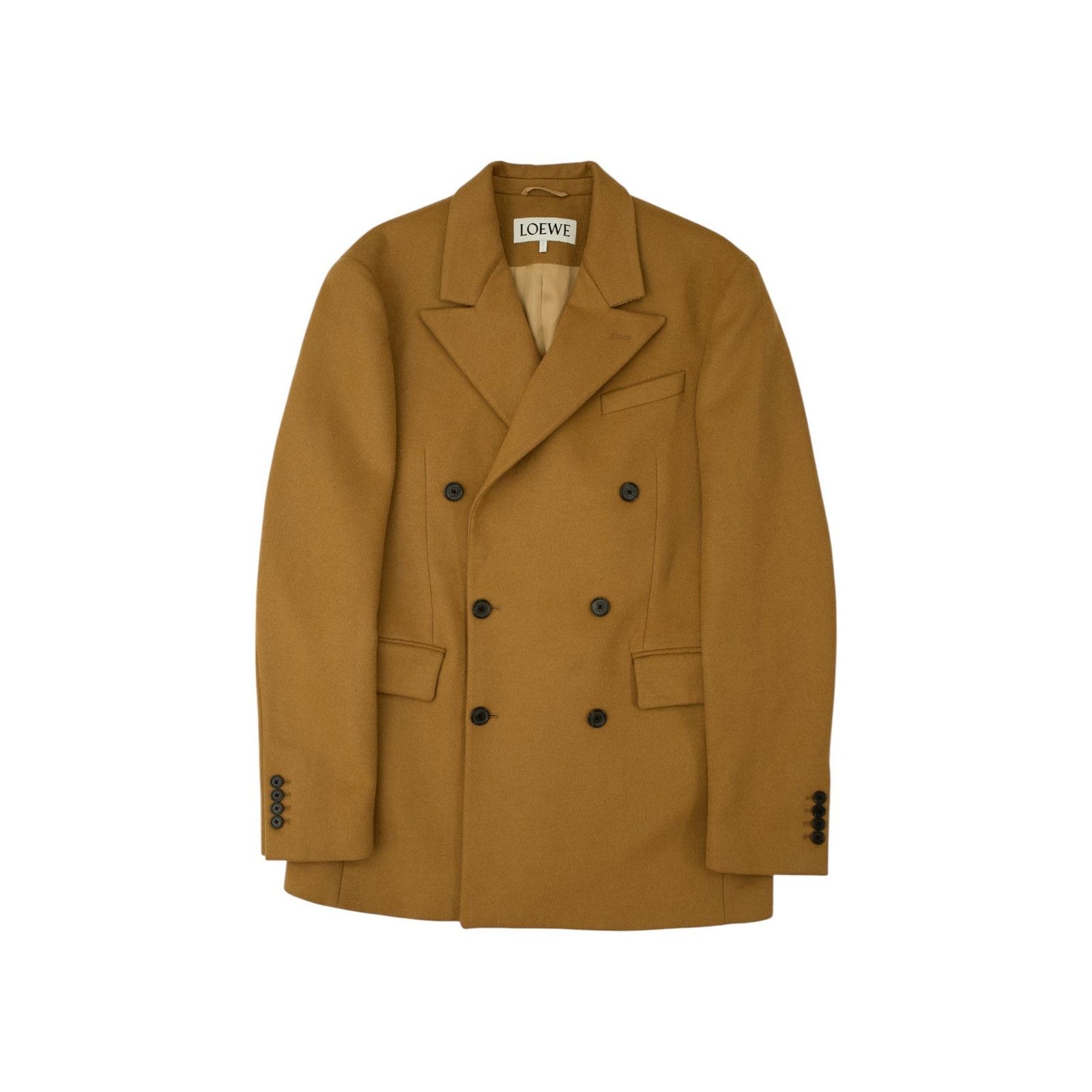 Loewe Brown Wool Double Breasted Coat Size US S / EU 44-46 / 1 - 1 Thumbnail