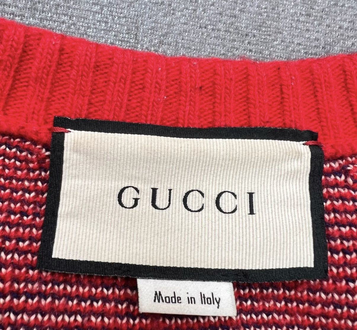 Gucci Gucci Red V-Neck Animal Letter Logo Knit Cardigan Size US S / EU 44-46 / 1 - 4 Thumbnail