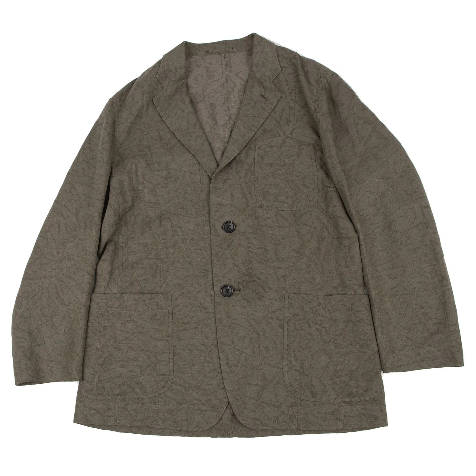 Issey Miyake Linen Lyocell Dyed Patch Pocket Jacket in Mocha2 Size US M / EU 48-50 / 2 - 1 Thumbnail
