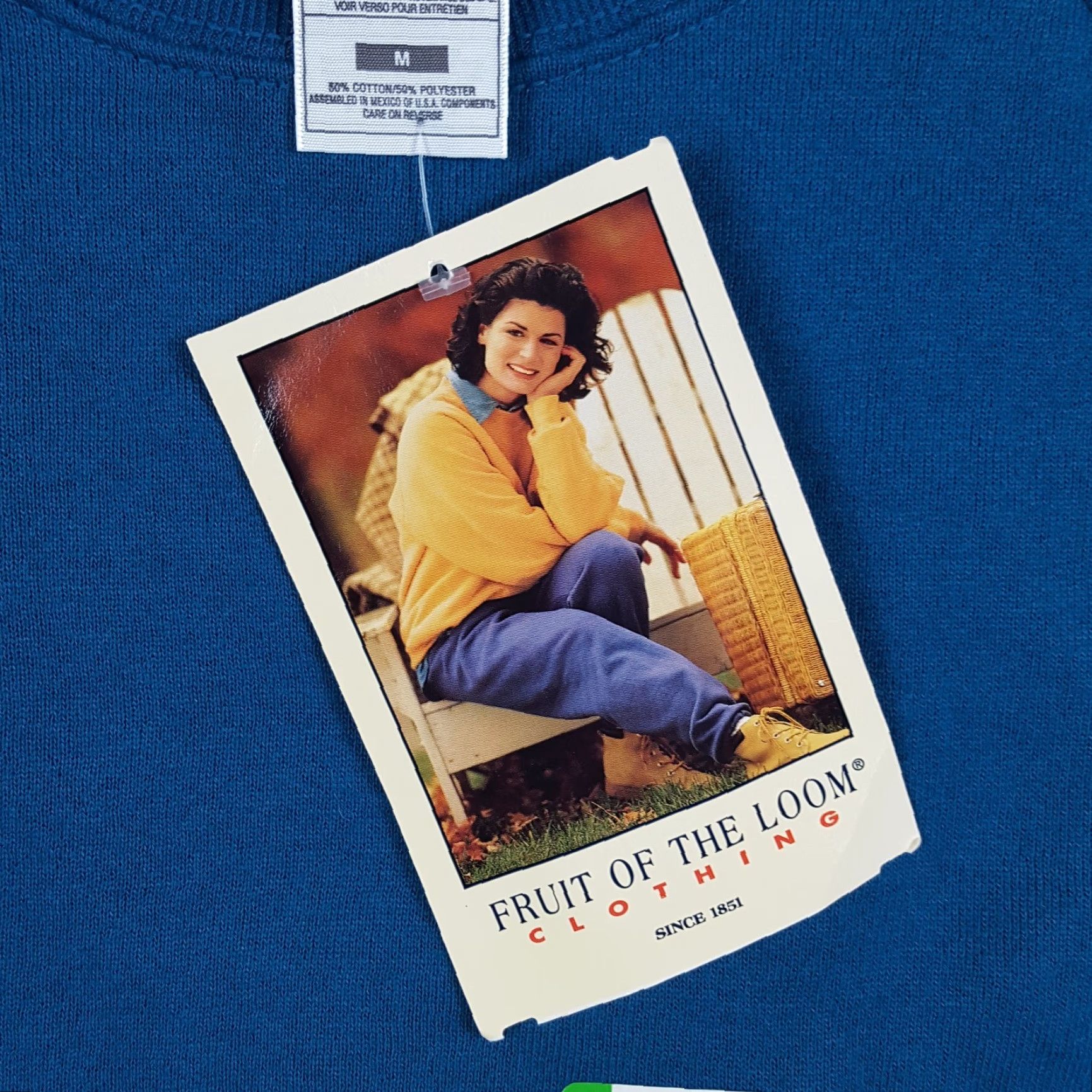 Fruit Of The Loom VINTAGE 90s Plain Blank Fleece Raglan Womens Medium Crewneck Sweatshirt Pullover Nike? Size M / US 6-8 / IT 42-44 - 3 Thumbnail