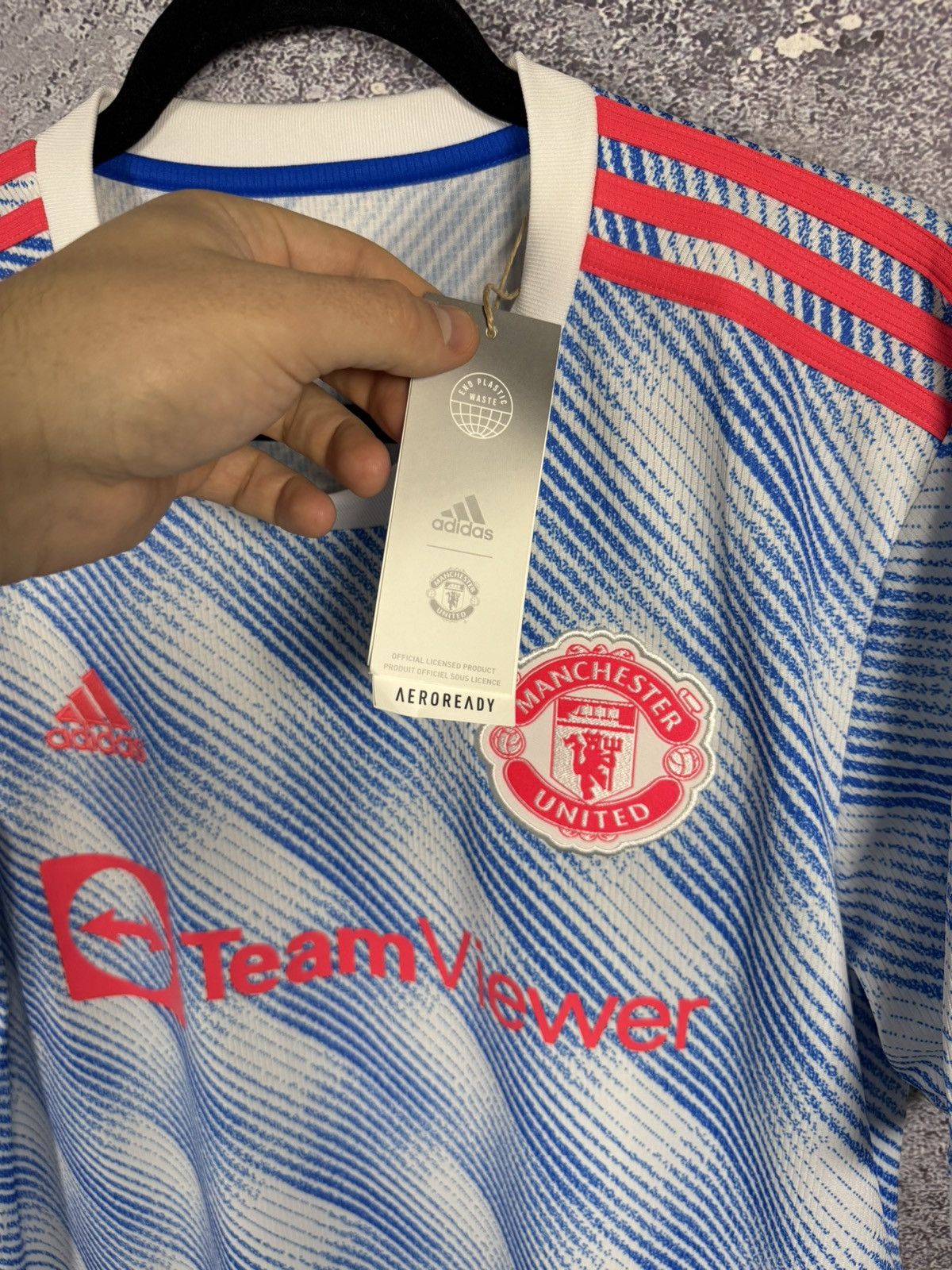 Adidas × Vintage NWT CAVANI Manchester United 2021/22 Away Adidas Jersey Size US L / EU 52-54 / 3 - 9 Thumbnail