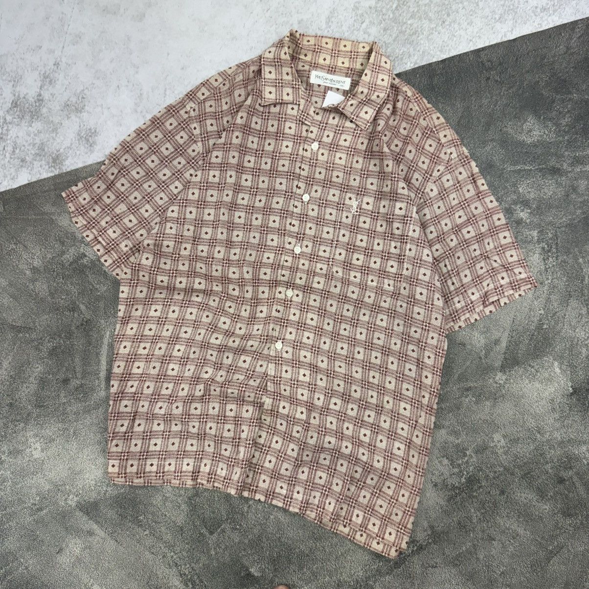 Yves Saint Laurent YVES SAINT LAURENT YSL grid buttonshirt Size US L / EU 52-54 / 3 - 2 Thumbnail