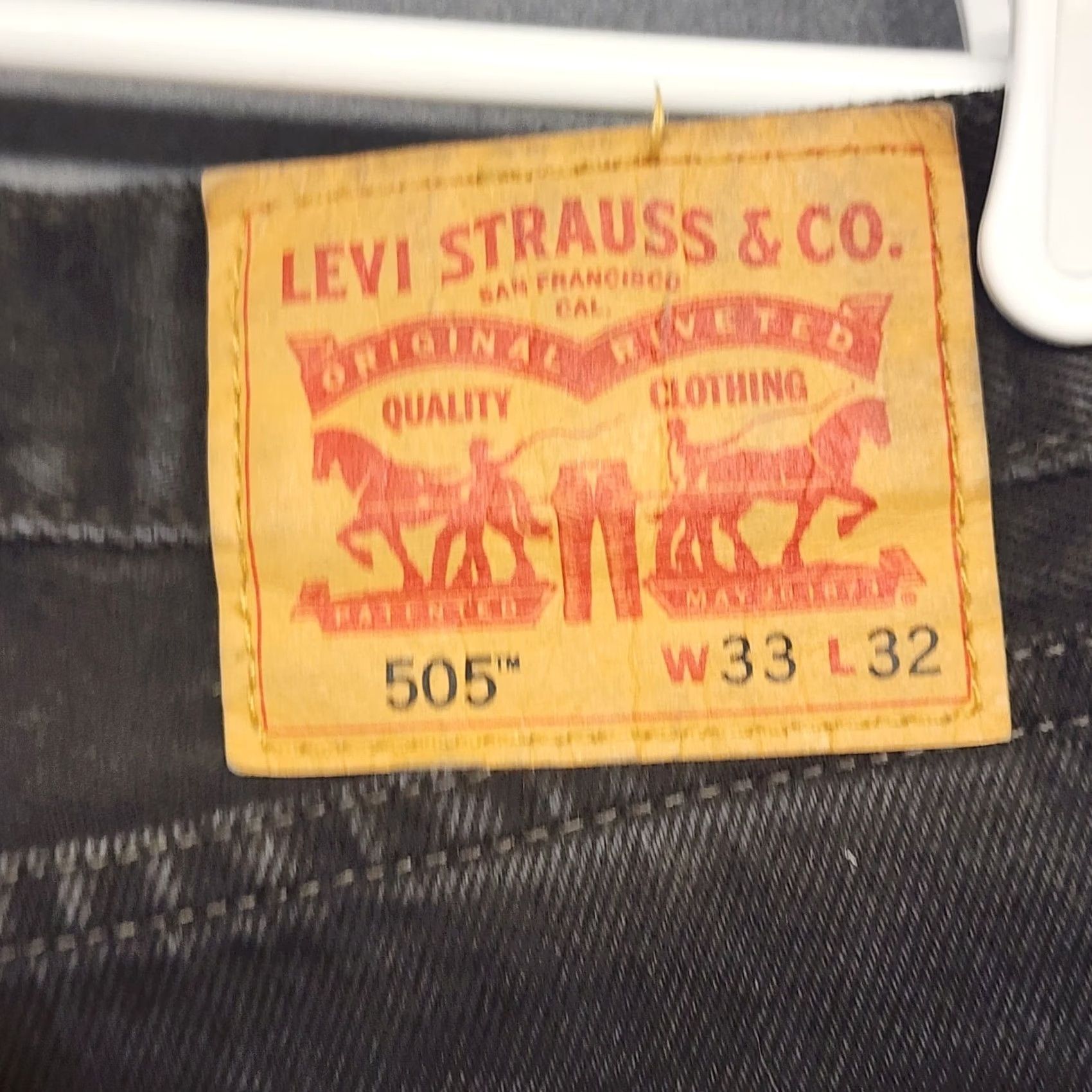 Levi's Levi's 505 Jeans Mens Black Denim Straight 32x30 Regular Waist 32 Inseam 30 5-Pocket Closure Zip Classic Fit Mens Jeans Size US 32 / EU 48 - 7 Thumbnail