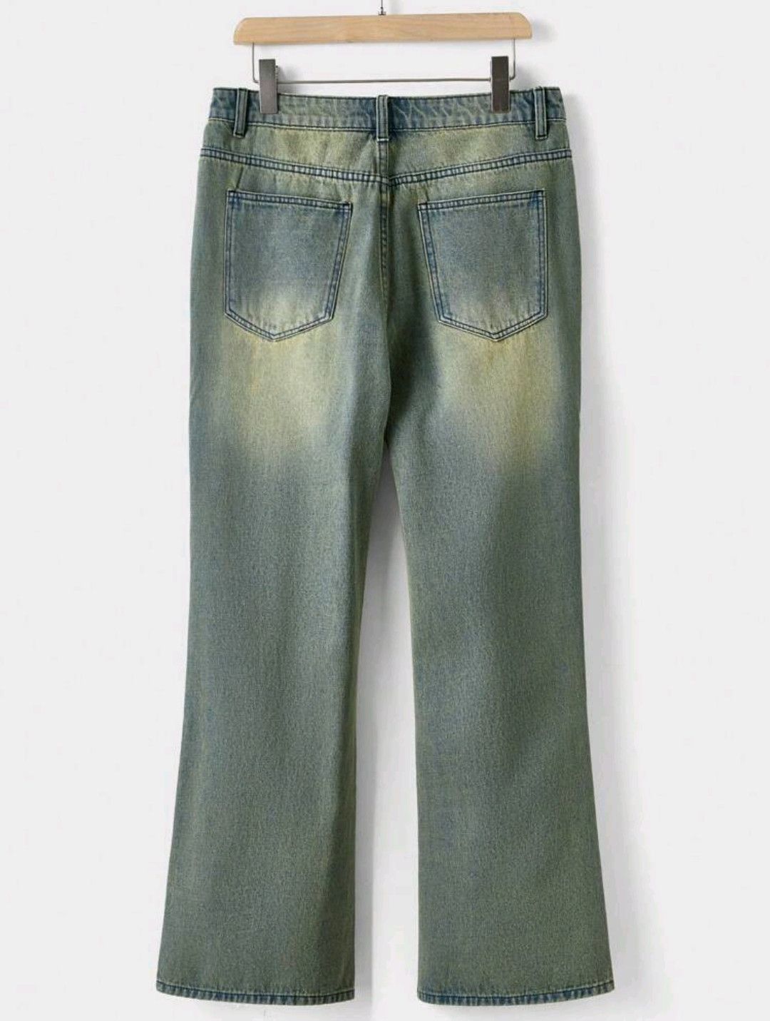 Japanese Brand × Jean Distressed Flared Jeans Baggy Long Acid Wash Dark Jean Size US 32 / EU 48 - 4 Thumbnail