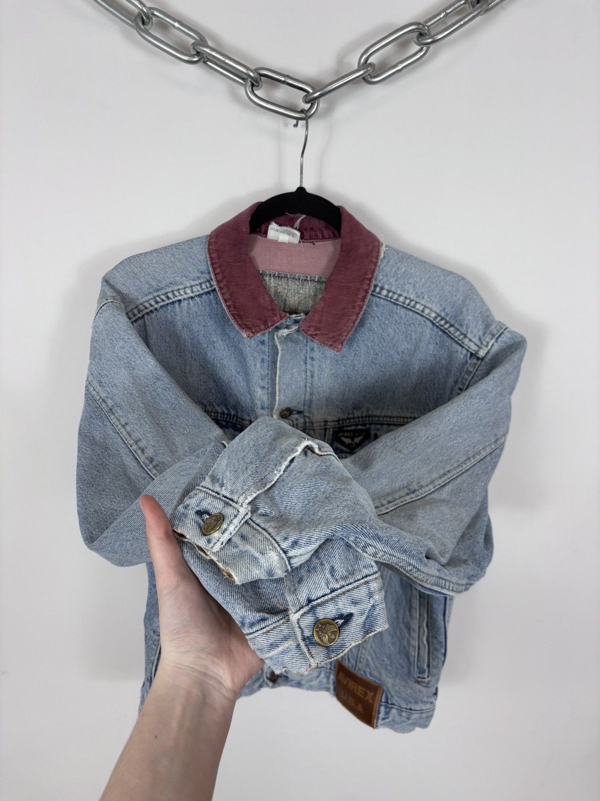 Avirex Vintage Avirex USA Men’s Light Blue Flight Denim Jacket Size US M / EU 48-50 / 2 - 8 Thumbnail