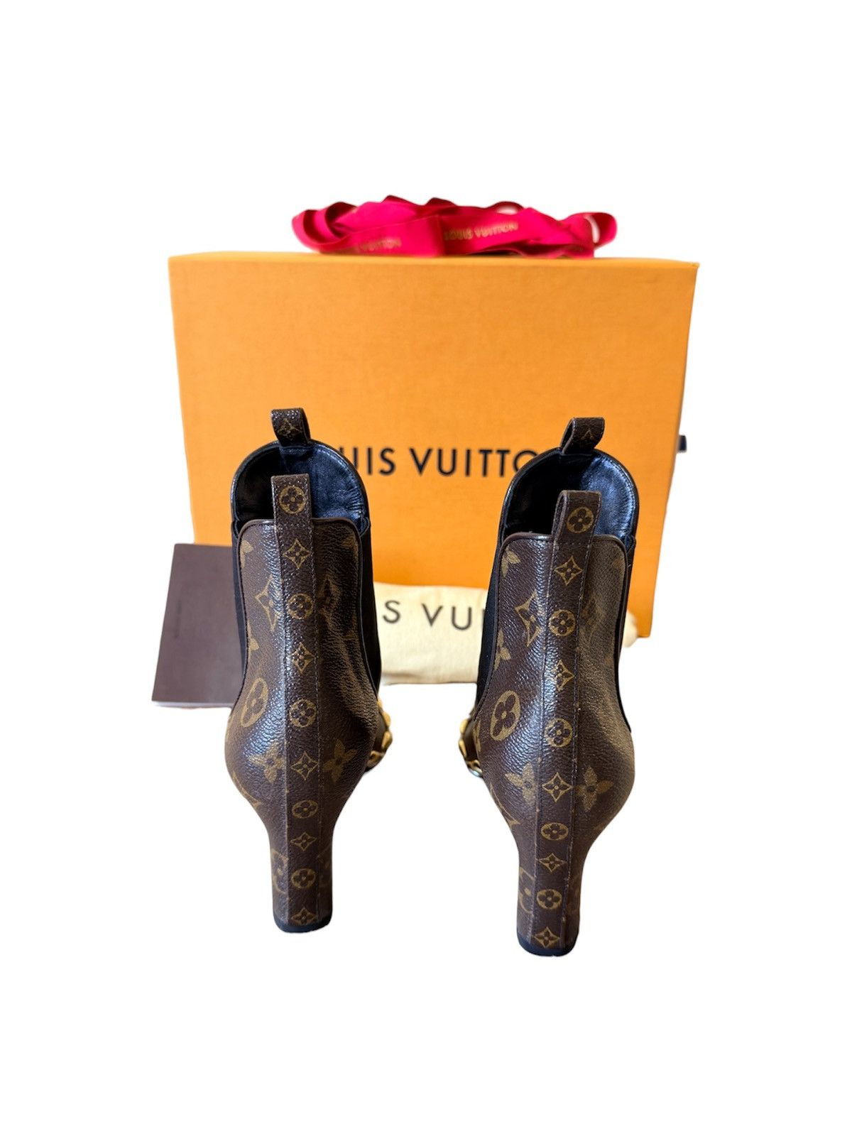 Louis Vuitton Louis Vuitton studded Leather Monogram Ankle Women Boots Size US 4.5 / IT 34.5 - 3 Thumbnail