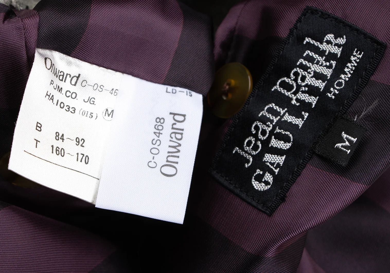 Jean Paul Gaultier Wool Stripe Velour Long Coat in Gray and Black, Size M Size US M / EU 48-50 / 2 - 14 Thumbnail