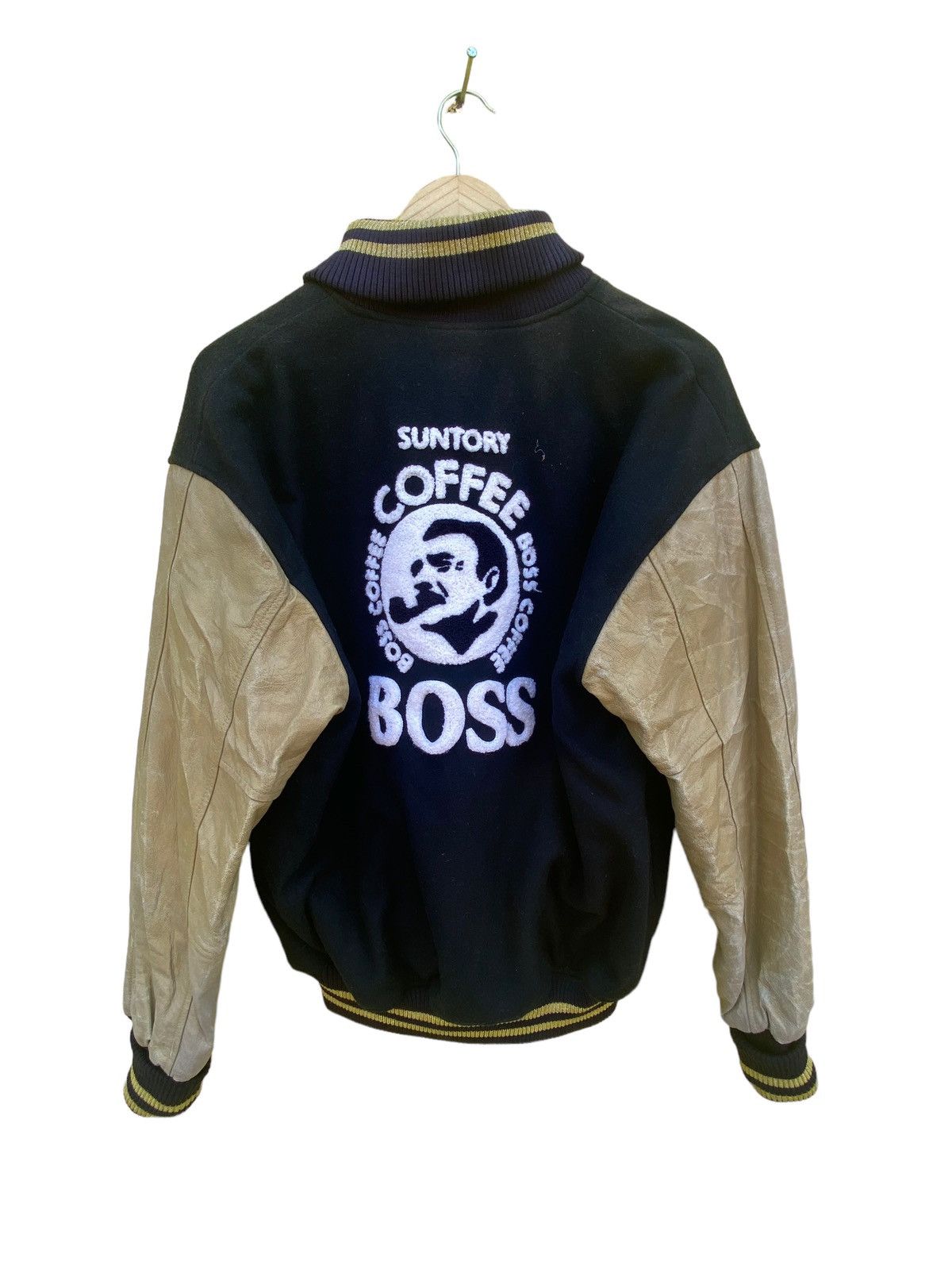 Vintage Vintage Suntory boss coffee varsity wool jacket Size US L / EU 52-54 / 3 - 3 Thumbnail