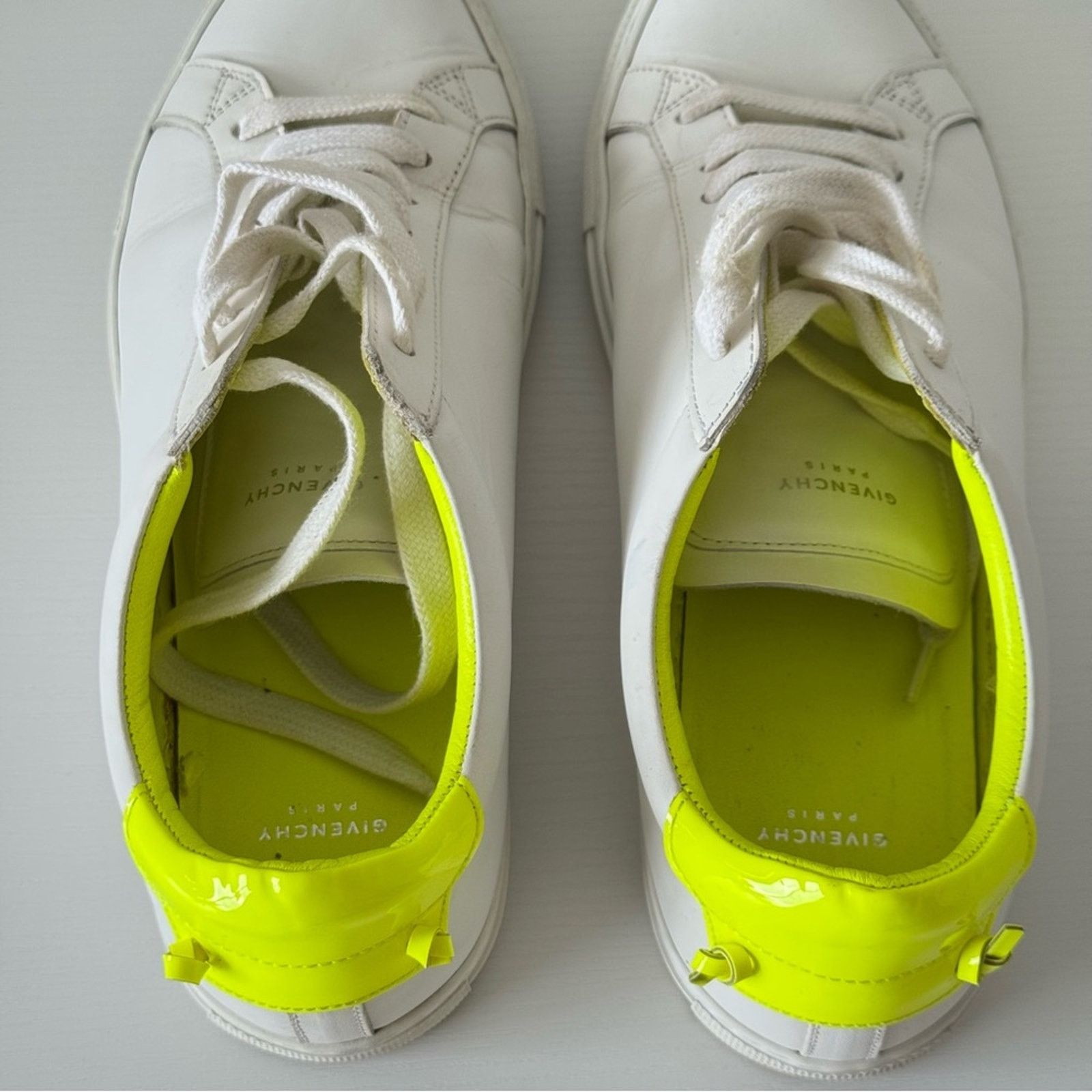 Givenchy Givenchy White and Neon Green Sneakers, Size 39,5, Authentic Size US 9 / IT 39 - 5 Thumbnail