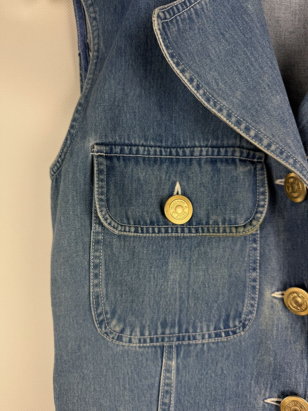 Moschino × Vintage Moschino Jeans VTG Denim Sleeveless Vest Jacket Waistcoat Size XL / US 12-14 / IT 48-50 - 13 Thumbnail