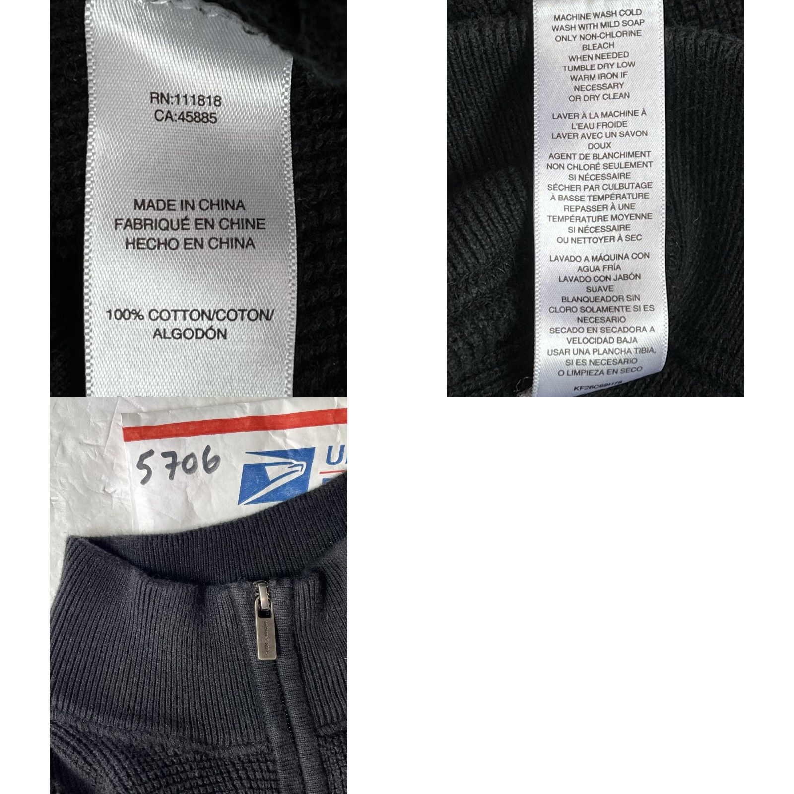 Michael Kors Michael Kors Men’s XL Black Full Zip Sweater 100% Cotton Knit Casual/Zipper Knit Full Zip Sweater Mens XL Black Cotton Kors Size US XL / EU 56 / 4 - 8 Thumbnail