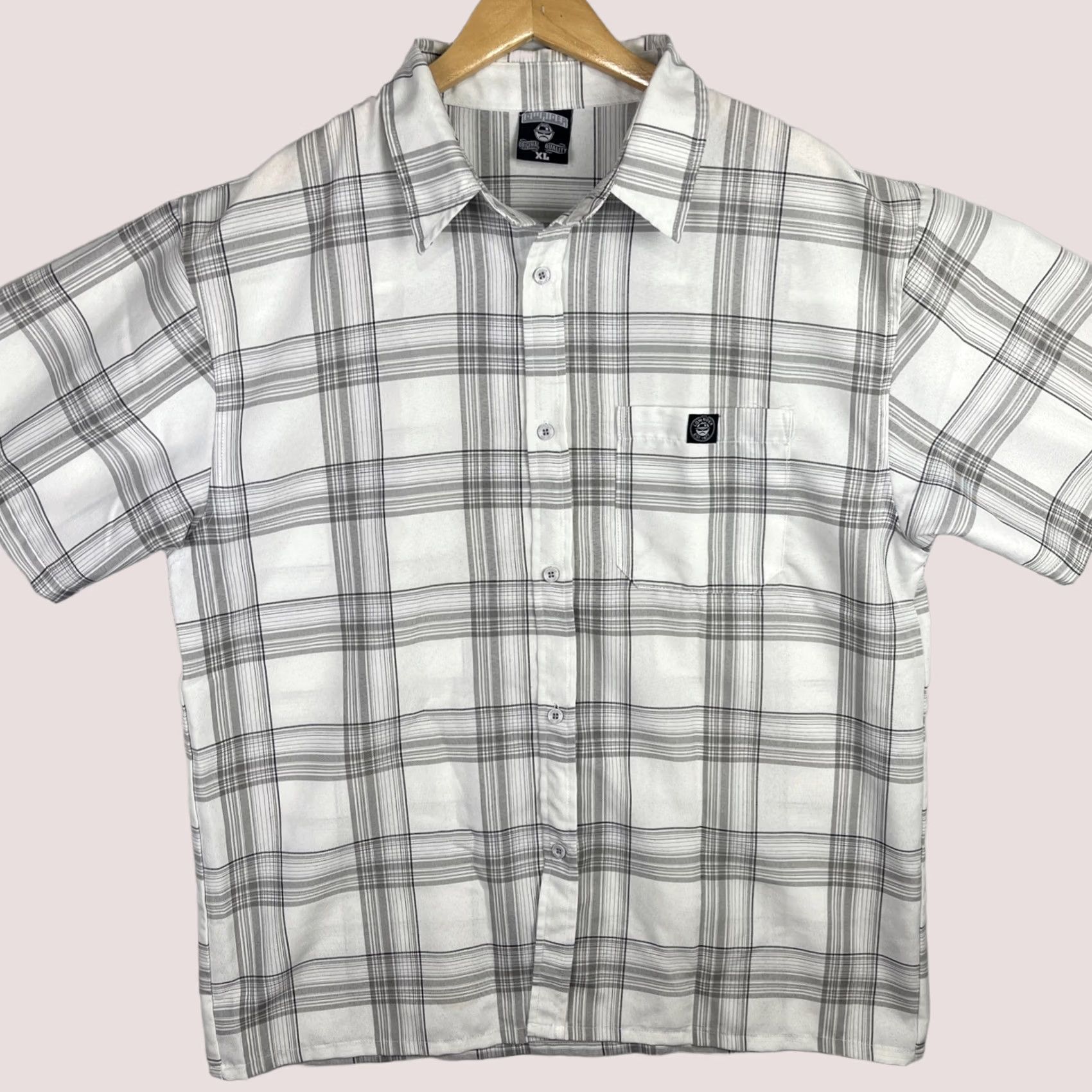 Vintage VINTAGE Lowrider Shirt Mens XL White Plaid Button Up Chicano Cholo Homies Baggy Relaxed Size US XL / EU 56 / 4 - 1 Thumbnail