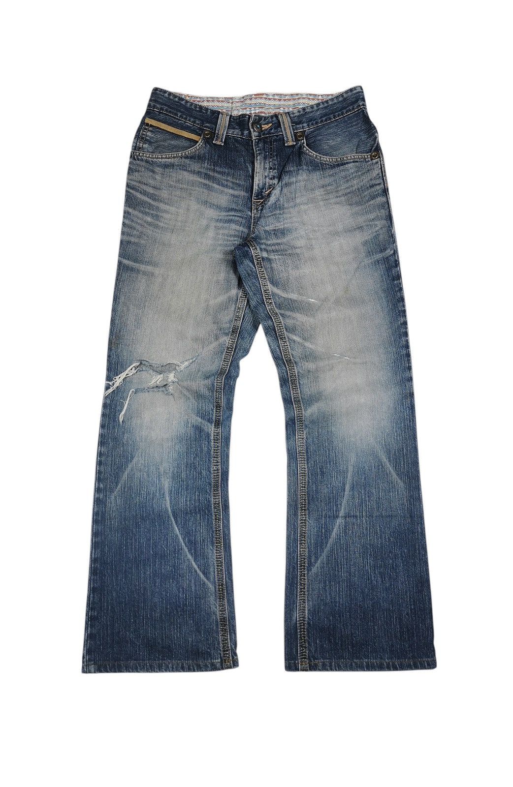 Tornado Mart Vintage Edwin Distressed Flared,Bootcuts Jeans Size US 31 - 1 Thumbnail