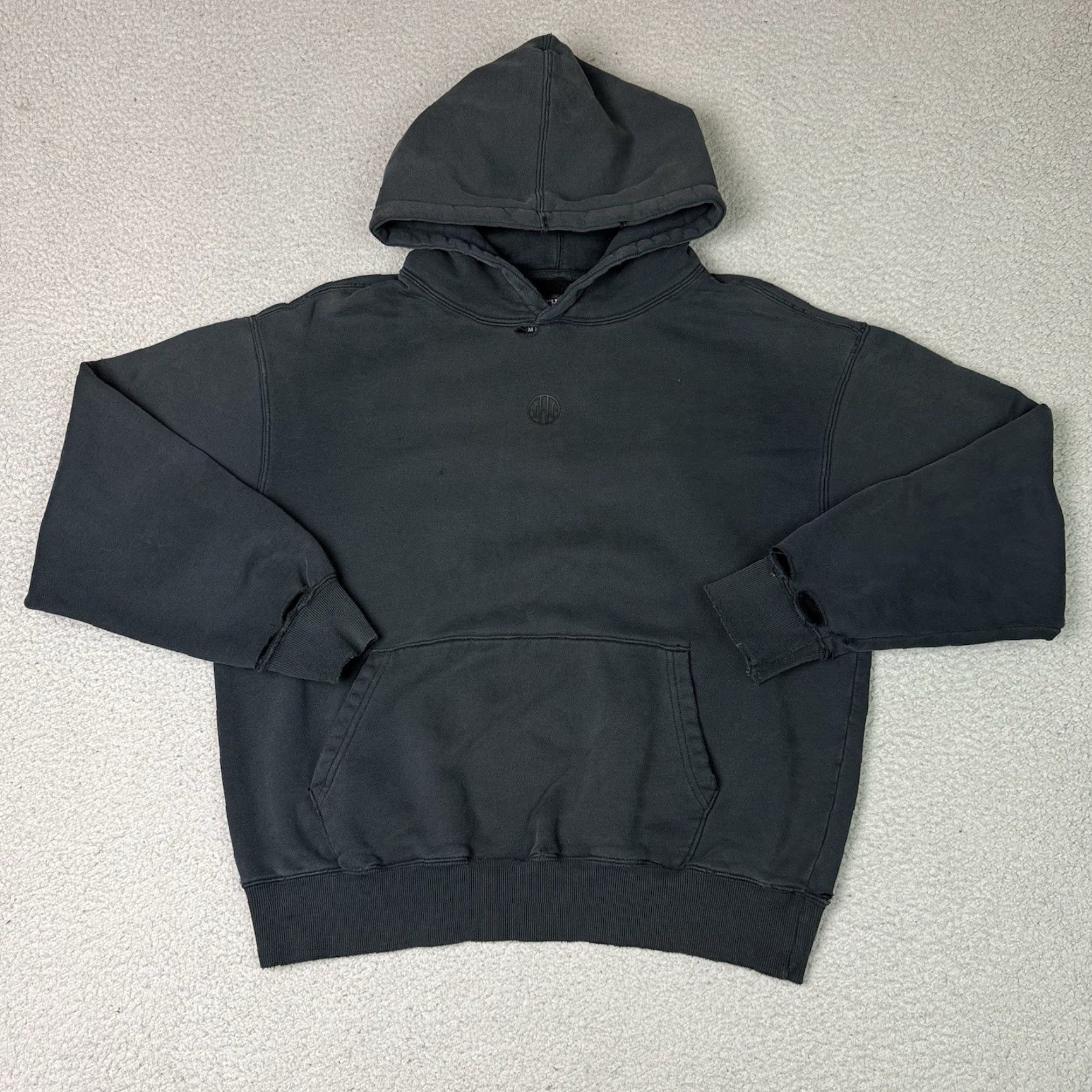 Thrasher Ninth Hall Fundamentals Hoodie Mens Adult Medium Black Boxy Graphic Logo Distressed Vintage-Style Pullover Hooded All Seasons Safe/Seamless Fit Size US M / EU 48-50 / 2 - 2 Thumbnail