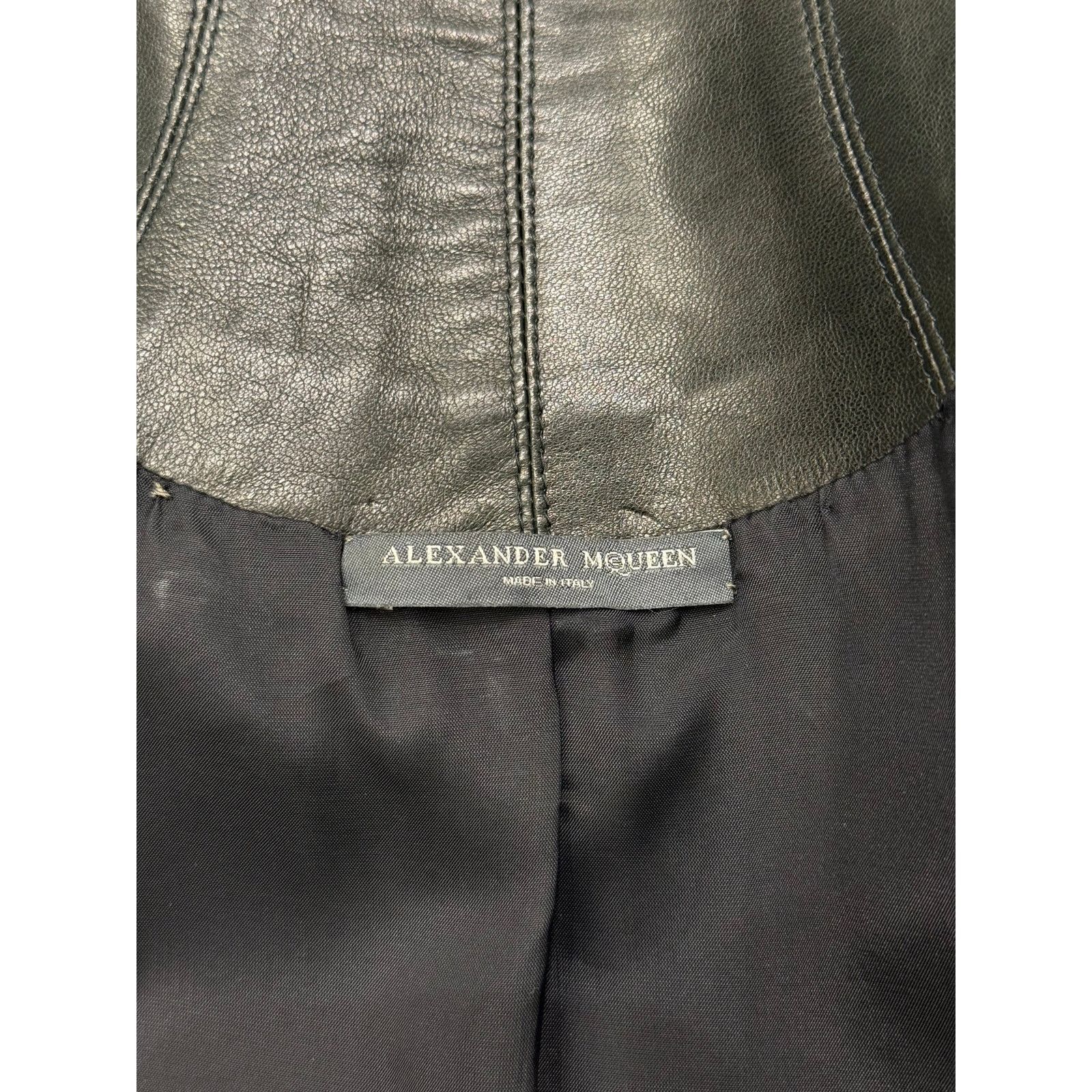 Alexander McQueen A/W2003 Alexander McQueen paneled biker leather jacket Size S / US 4 / IT 40 - 7 Thumbnail