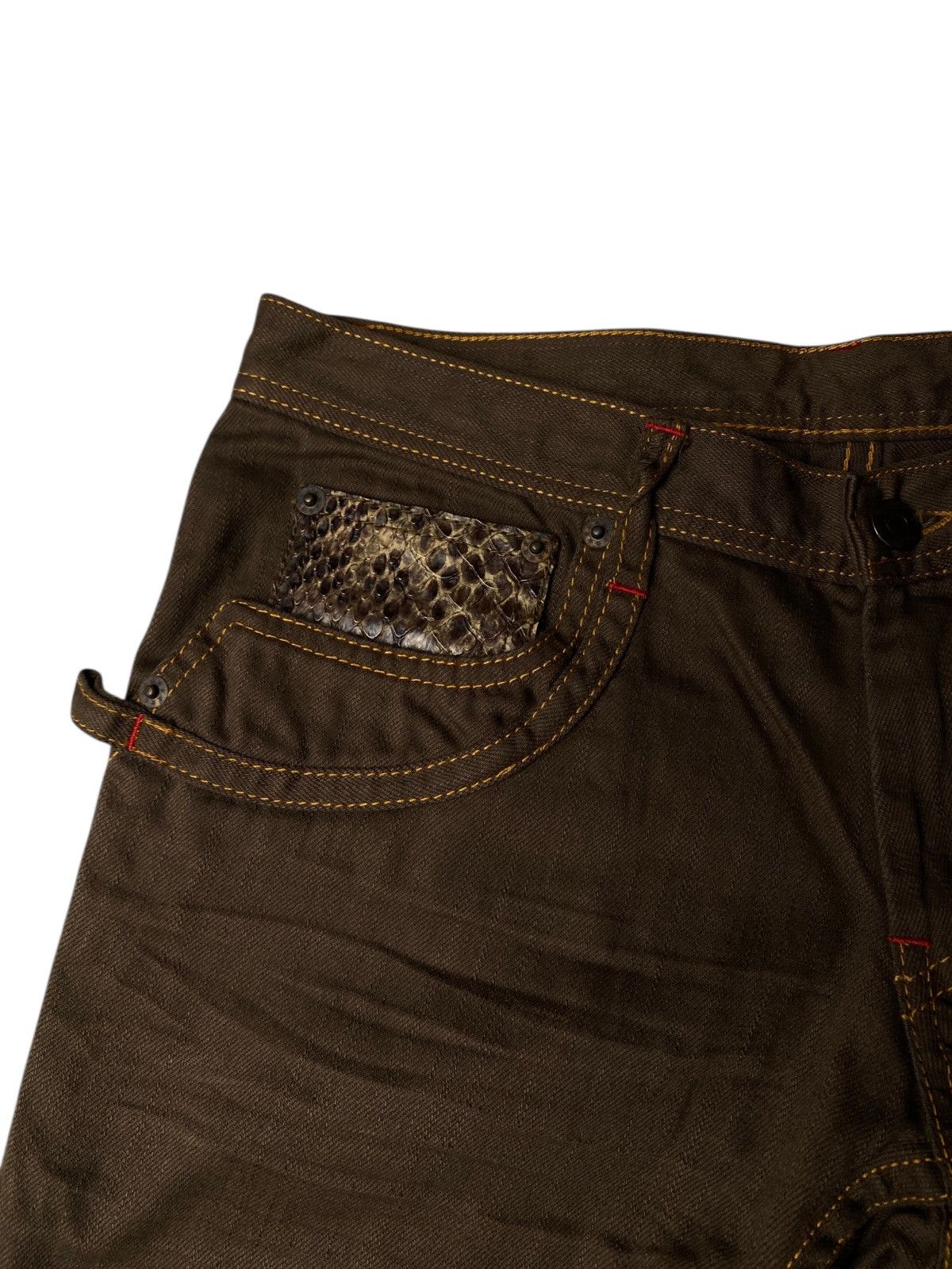 If Six Was Nine 2000's Modern Lovers Snakeskin Flared Jeans Size US 28 / EU 44 - 4 Thumbnail