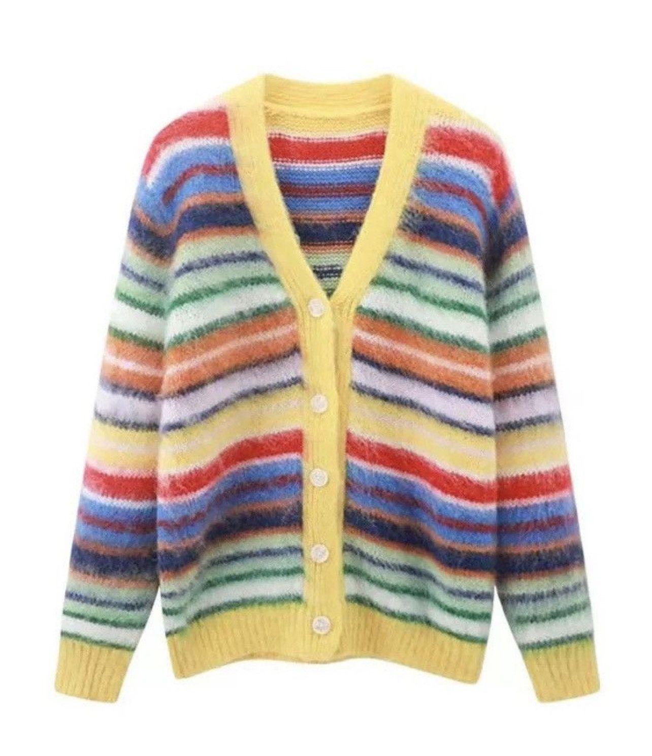 Japanese Brand × Vintage Colourfull sweater cardigan Size US L / EU 52-54 / 3 - 1 Thumbnail