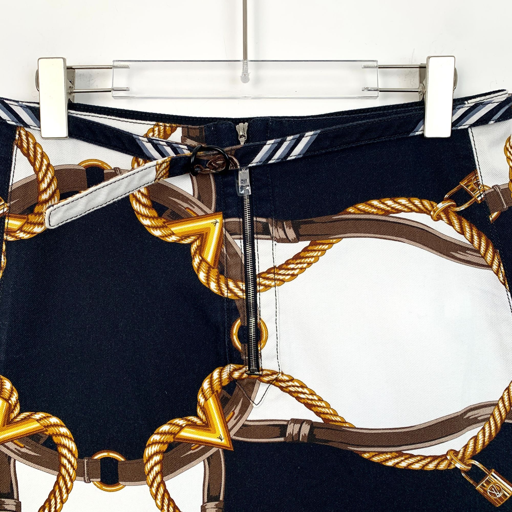 Louis Vuitton Louis Vuitton Womens Chain Print Belt Skirt Size 42 Cotton B Size 42" / US 20 - 5 Thumbnail