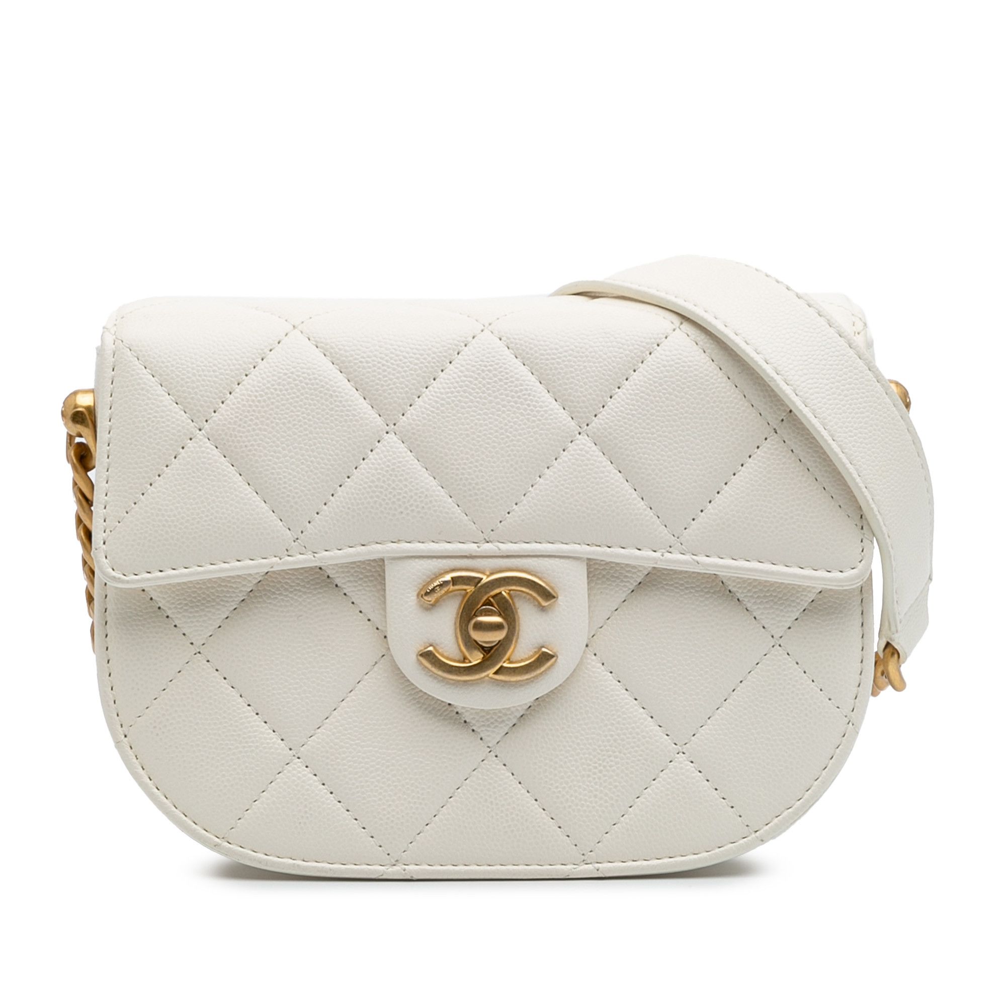 Chanel Chanel CC Quilted Lambskin Round Moon Messenger Flap Size ONE SIZE - 1 Thumbnail