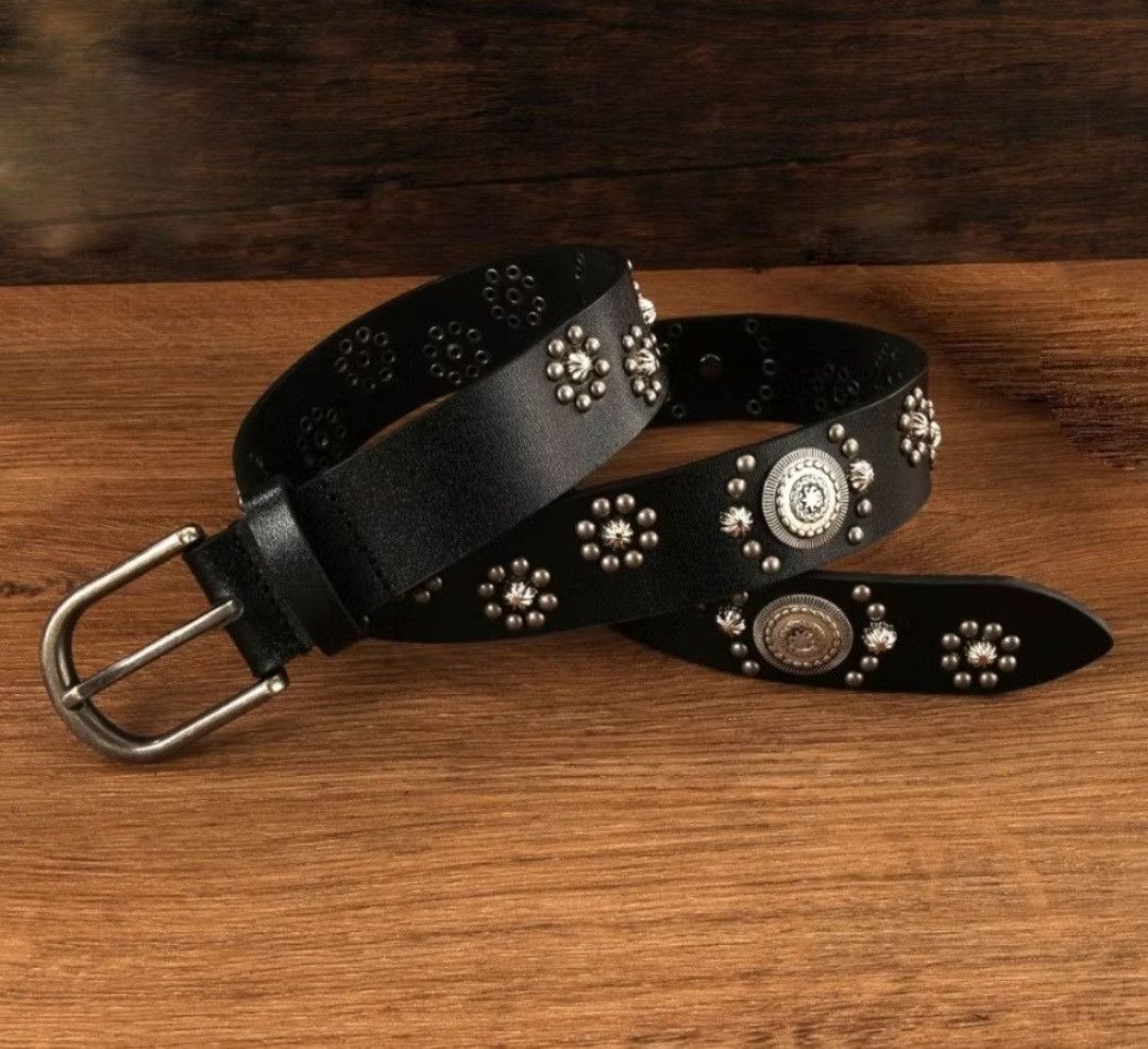 Japanese Brand Unique rivet black colour japan style belt Size ONE SIZE - 1 Thumbnail