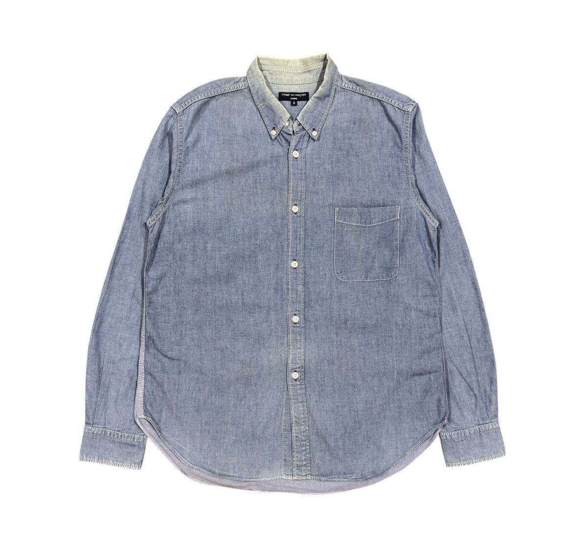 Comme Des Garcons Homme Chambray 2 Tone Shirt Button Ups