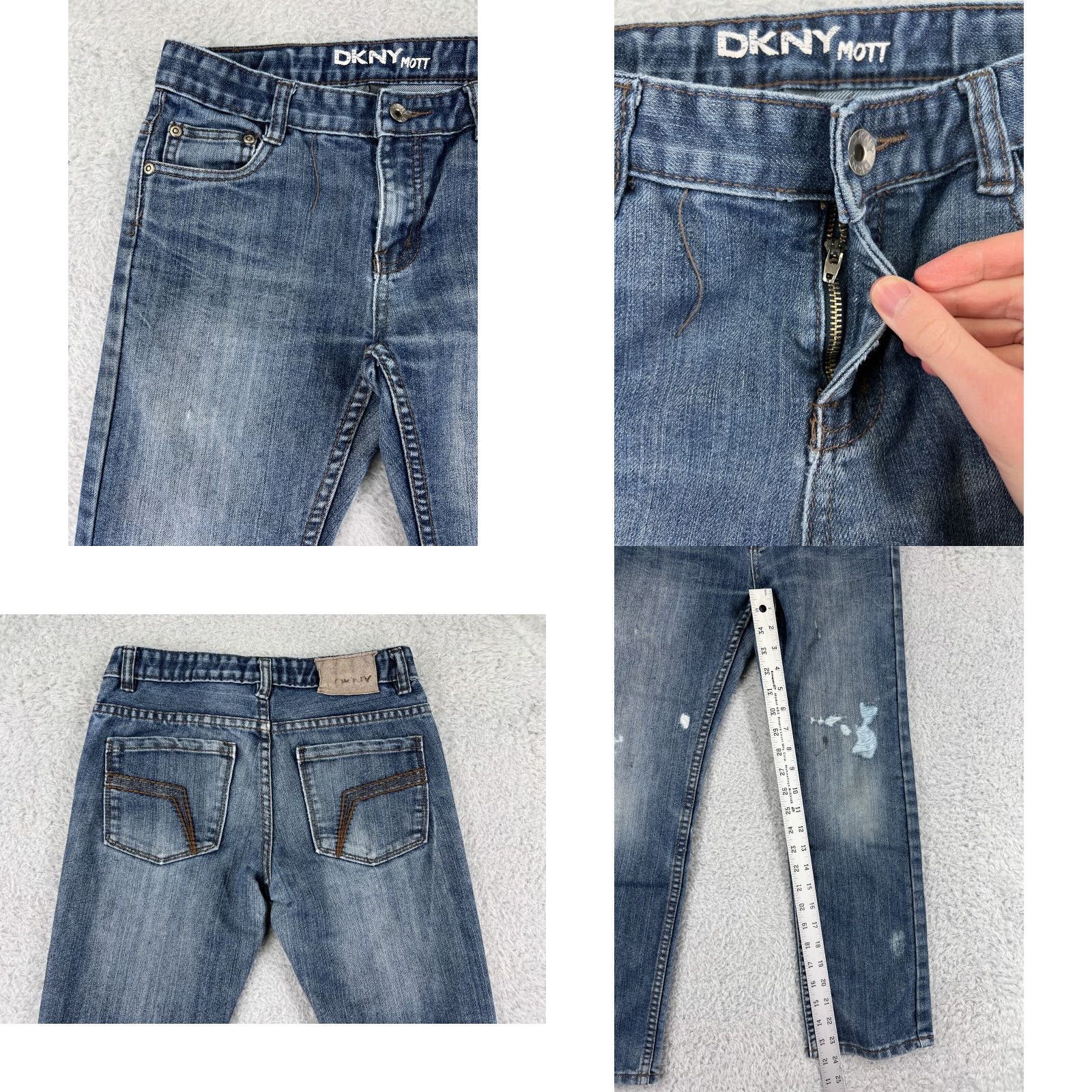 DKNY DKNY Women's Jeans Pants Size 12 Blue Denim Mid Rise 5-Pocket Straight Fit Cotton Blend Size 34" / US 12 / IT 48 - 8 Thumbnail