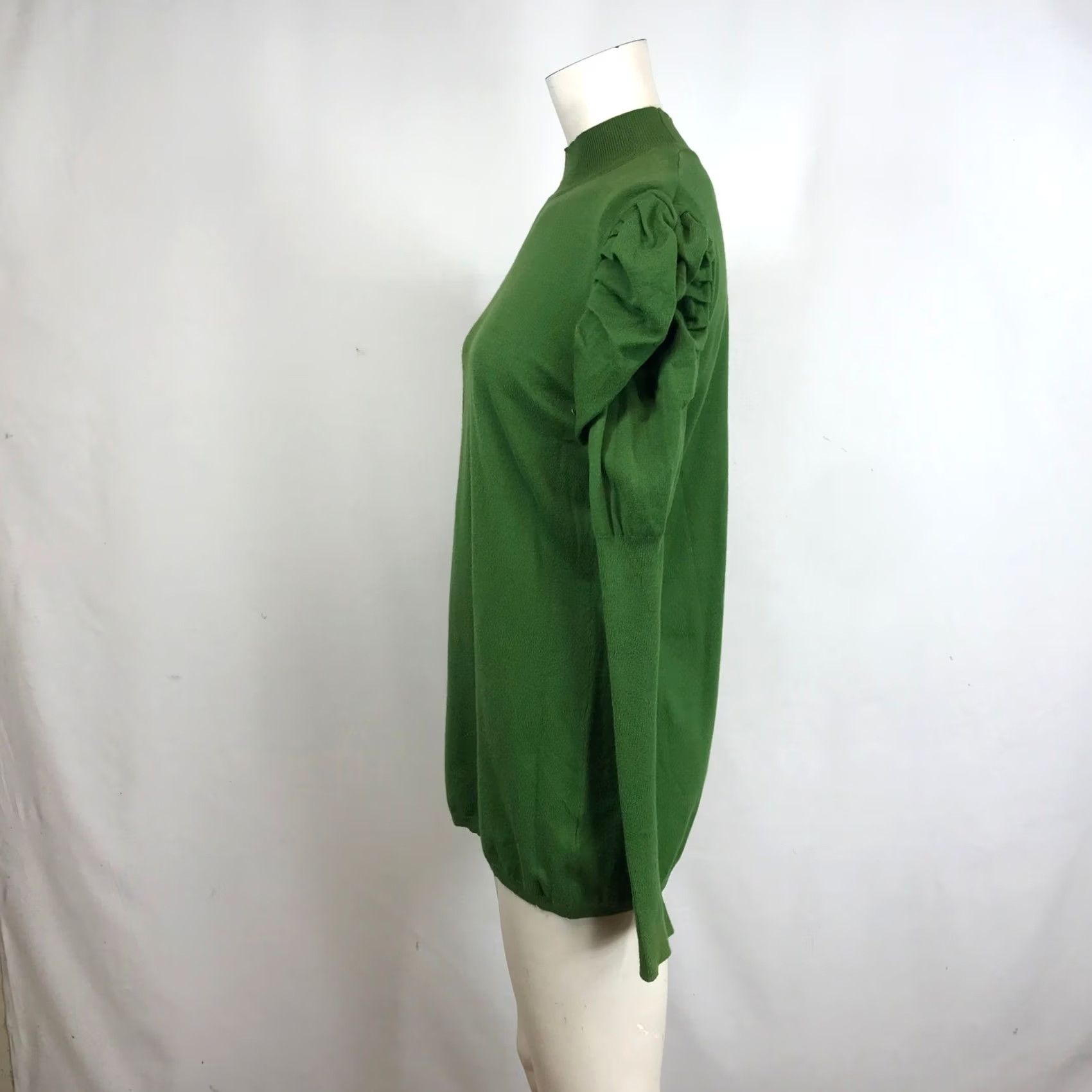 Vintage Easel Green Mock Neck Puff Sleeve Sweater Women L Size L / US 10 / IT 46 - 6 Thumbnail