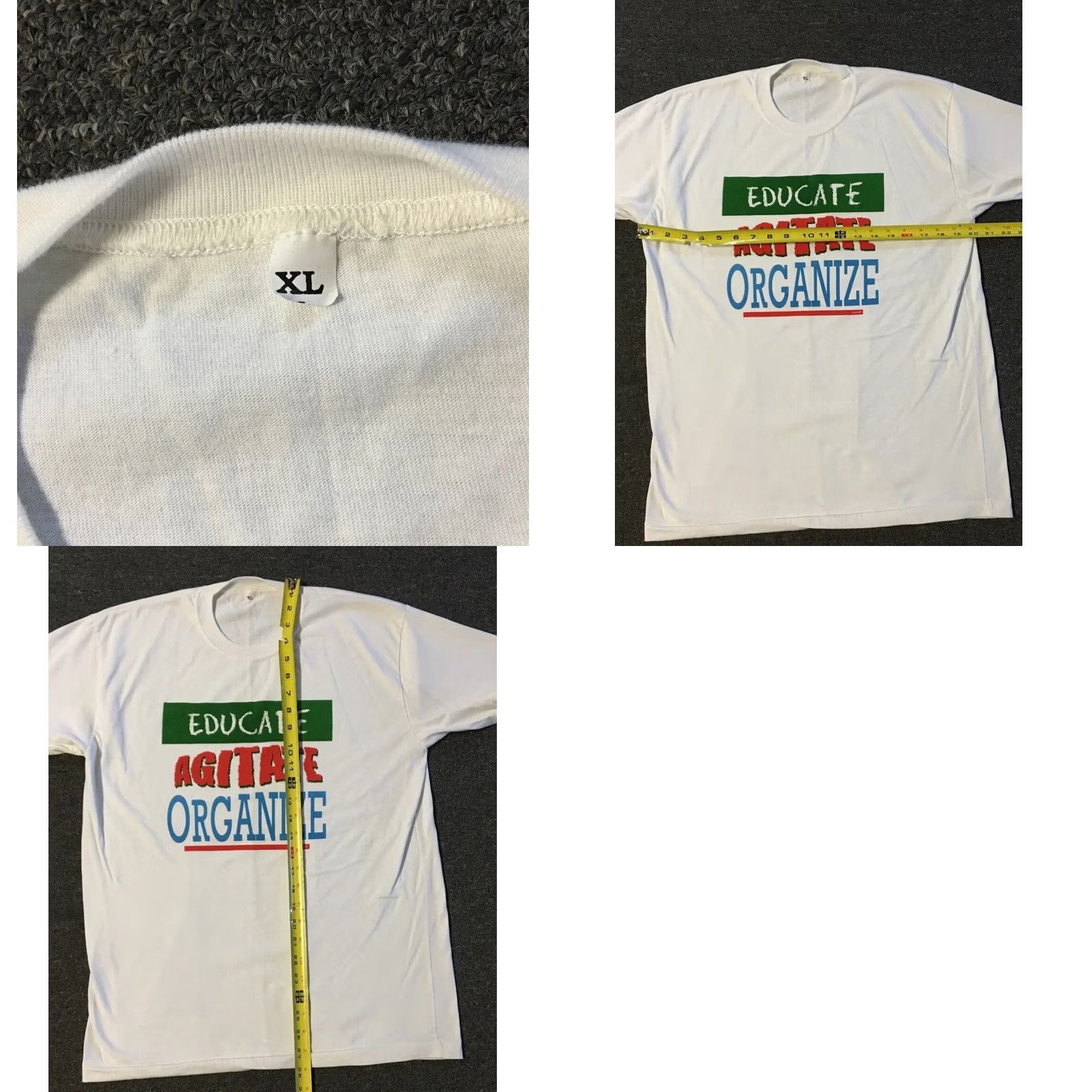 Vintage Vtg 90s Teacher Educate Agitate Organize Faded Shirt M School Funny Joke Grunge Shirt Mens M White Vintage 90s Grunge Teacher Shirt Size US M / EU 48-50 / 2 - 8 Thumbnail