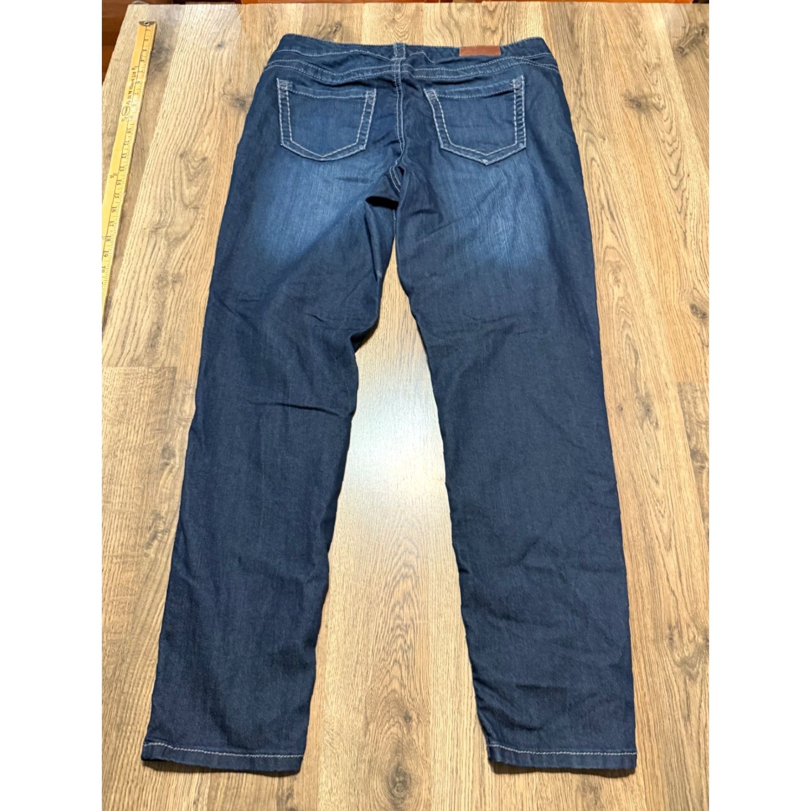 Vintage Maurices Jeans Women's 14 Short Blue Denim Straight Leg Dark Wash, 5-Pocket Size 36" / US 14 / IT 50 - 2 Thumbnail
