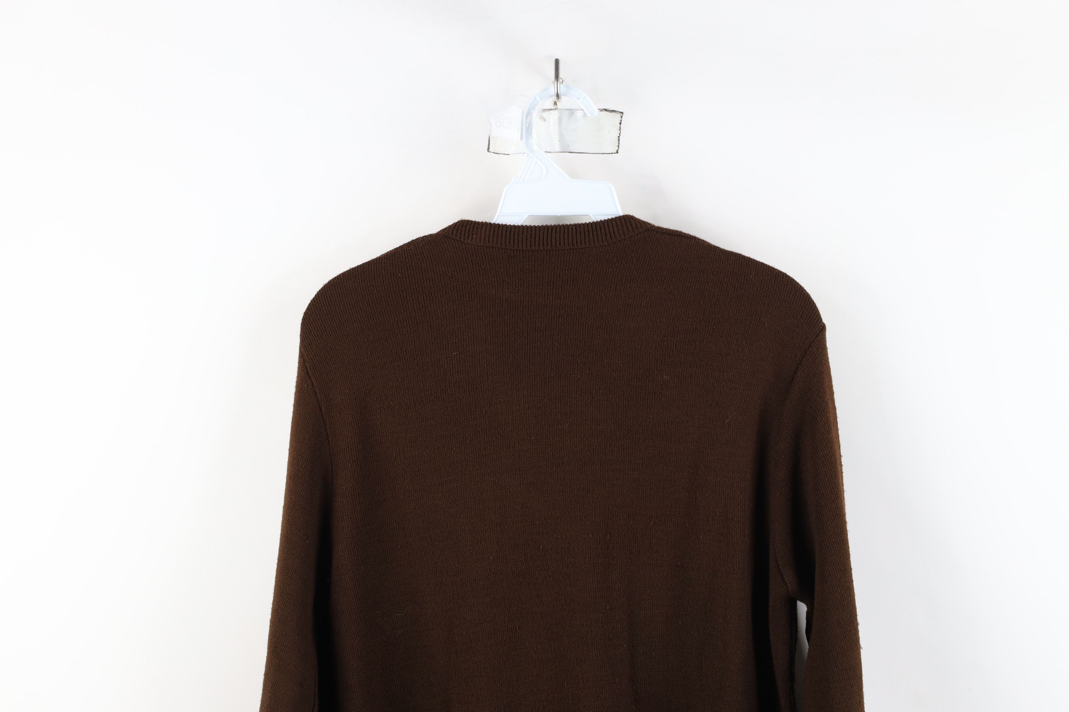 Vintage Vintage 70s Streetwear Blank Knit V-Neck Sweater Brown USA Size US M / EU 48-50 / 2 - 12 Thumbnail