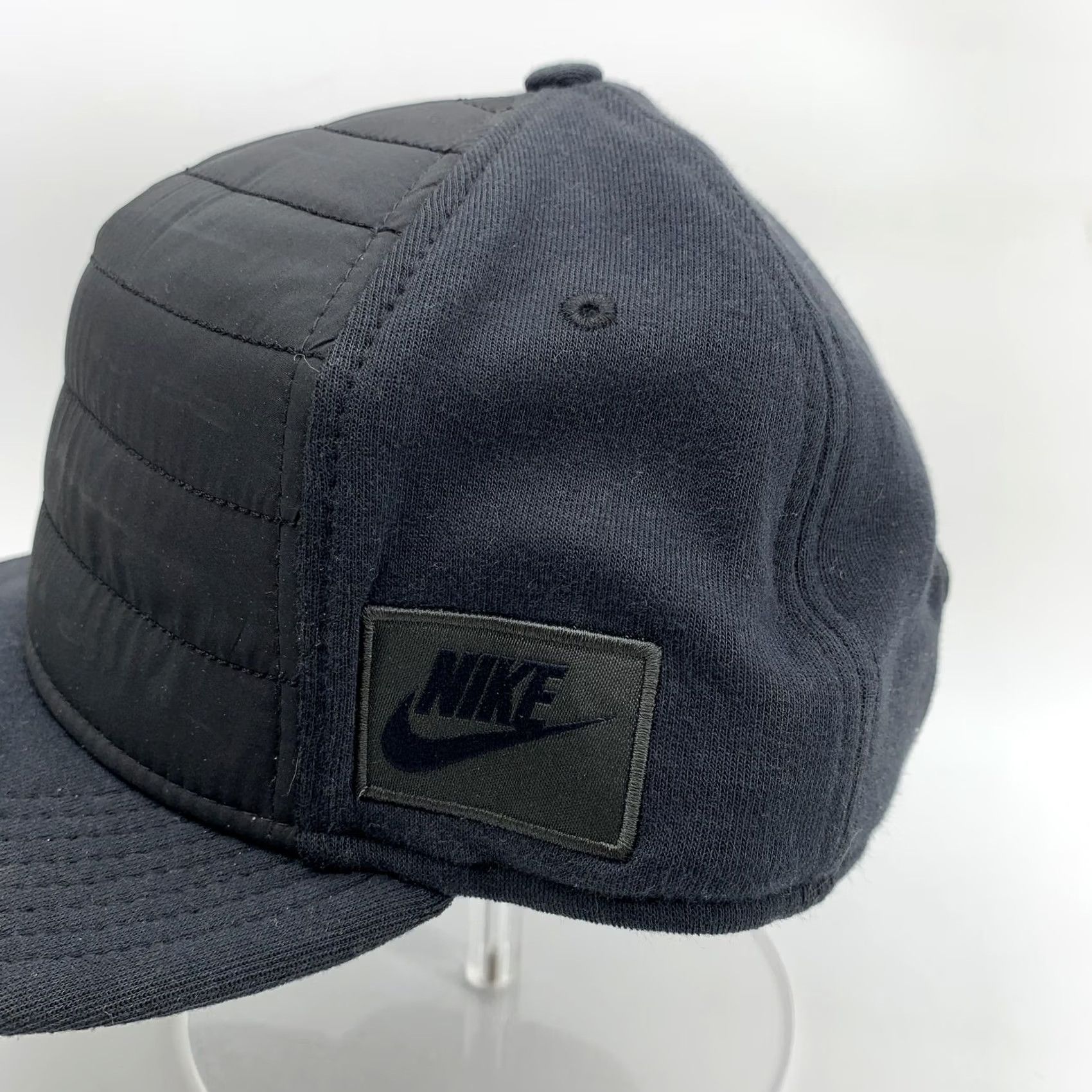 Nike Nike Hat Cap Snap Back Mens Black Quilted Front Twill Logo Nike True One Size Size ONE SIZE - 3 Thumbnail