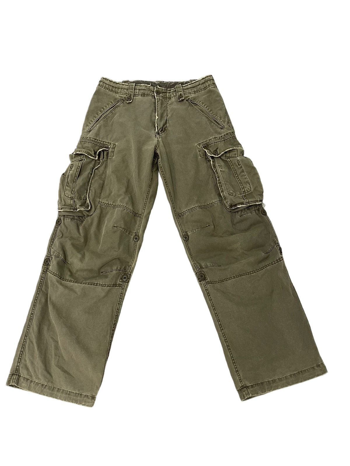 Japanese Brand Wide Cargo Sunny Cloud Cotton Canvas Military 7🟦2 Size US 31 - 1 Thumbnail