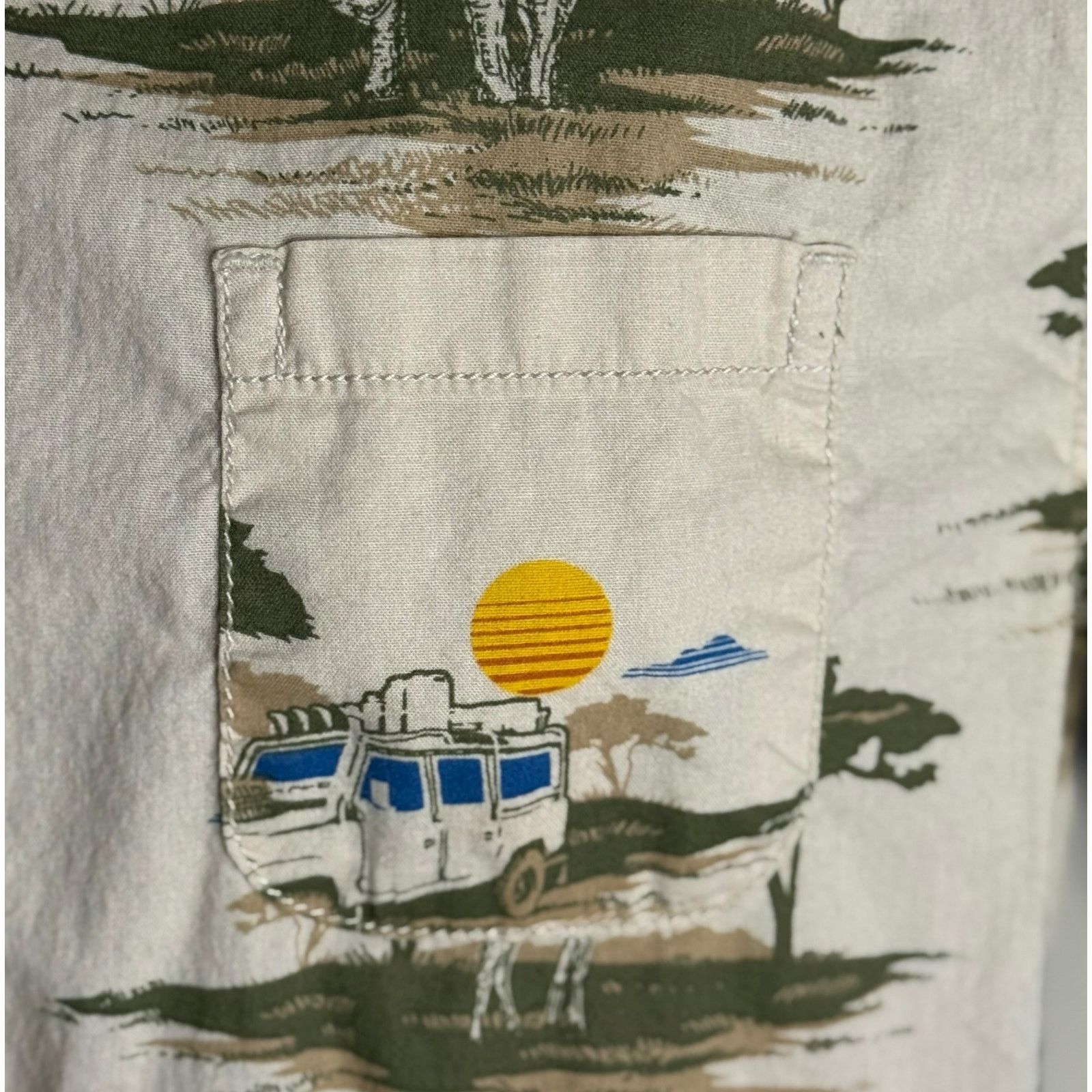 Arizona Jean Co. Safari Button Up Shirt XL Men’s Elephant Giraffe Arizona Size US XL / EU 56 / 4 - 7 Thumbnail