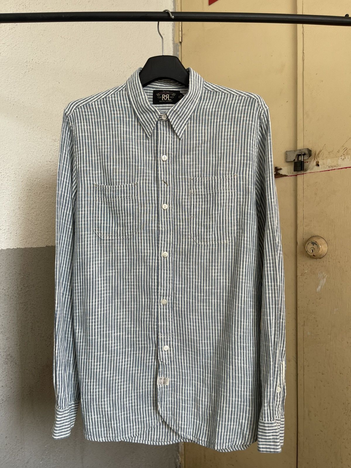 RRL Ralph Lauren RRL Double RL Striped Blue Longsleeve Button Shirt 3775279 Size US M / EU 48-50 / 2 - 1 Thumbnail