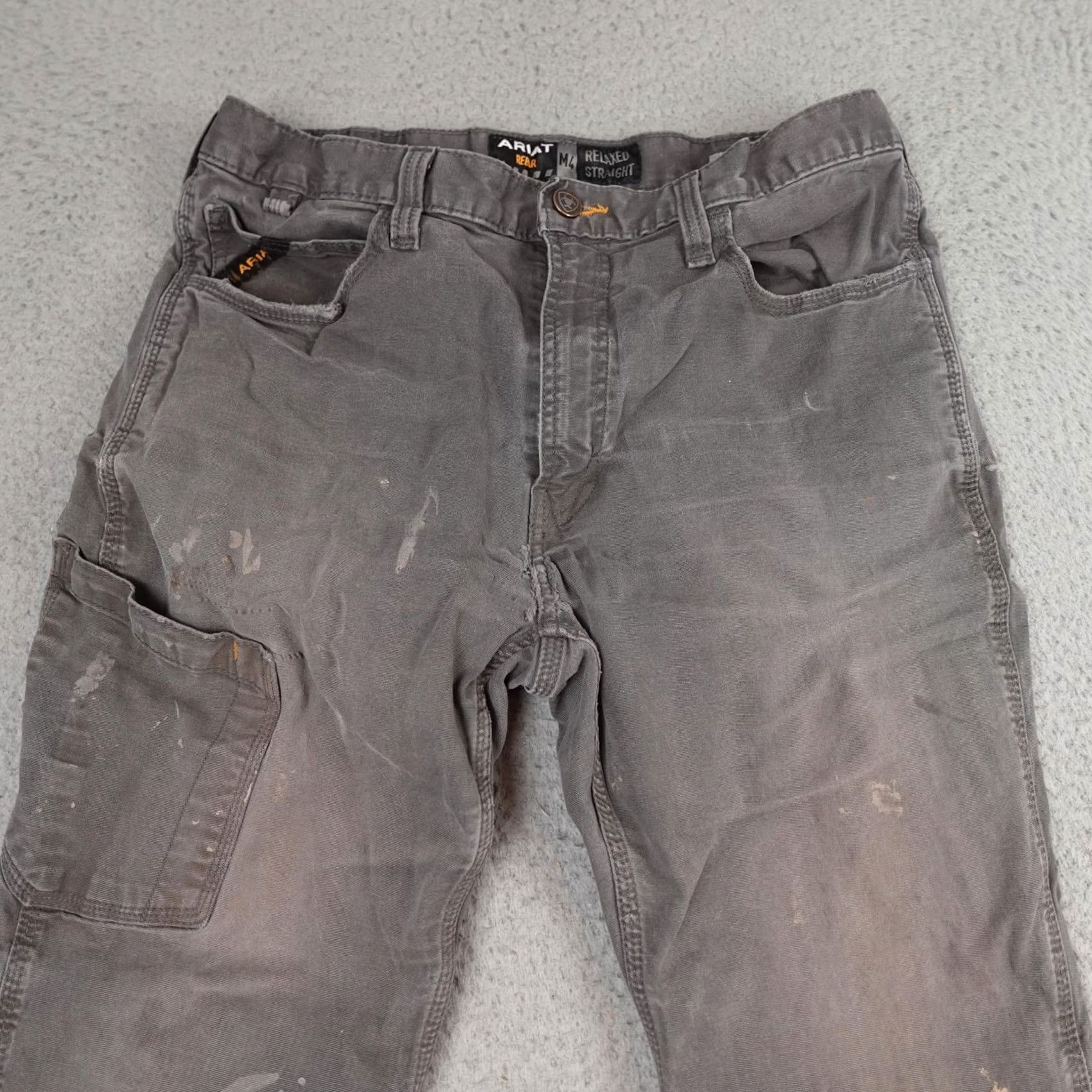 Ariat Ariat Rebar M4 Pants Mens 36x30 Fits 32x26 Gray Relaxed Straight Canvas Work Size US 36 / EU 52 - 5 Thumbnail