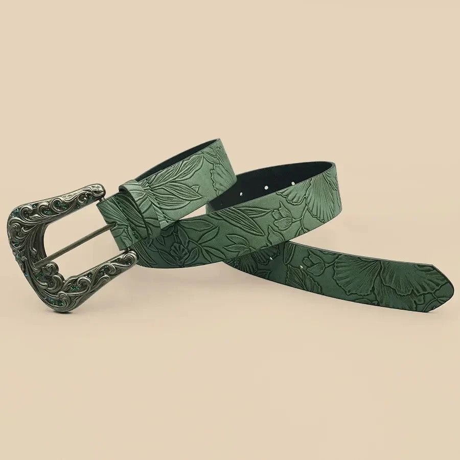 Jewelry Vintage Dark Carved Leaf Belt Size ONE SIZE - 2 Thumbnail