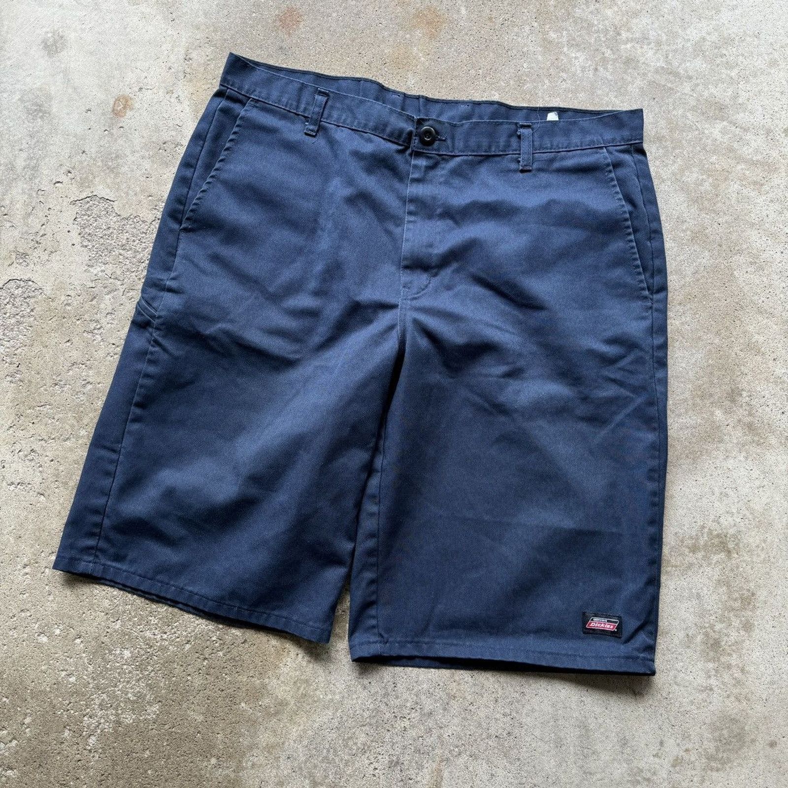 Dickies Dickies Thrashed Faded Navy Blue Work Shorts ERD Grunge Size US 39 - 3 Thumbnail