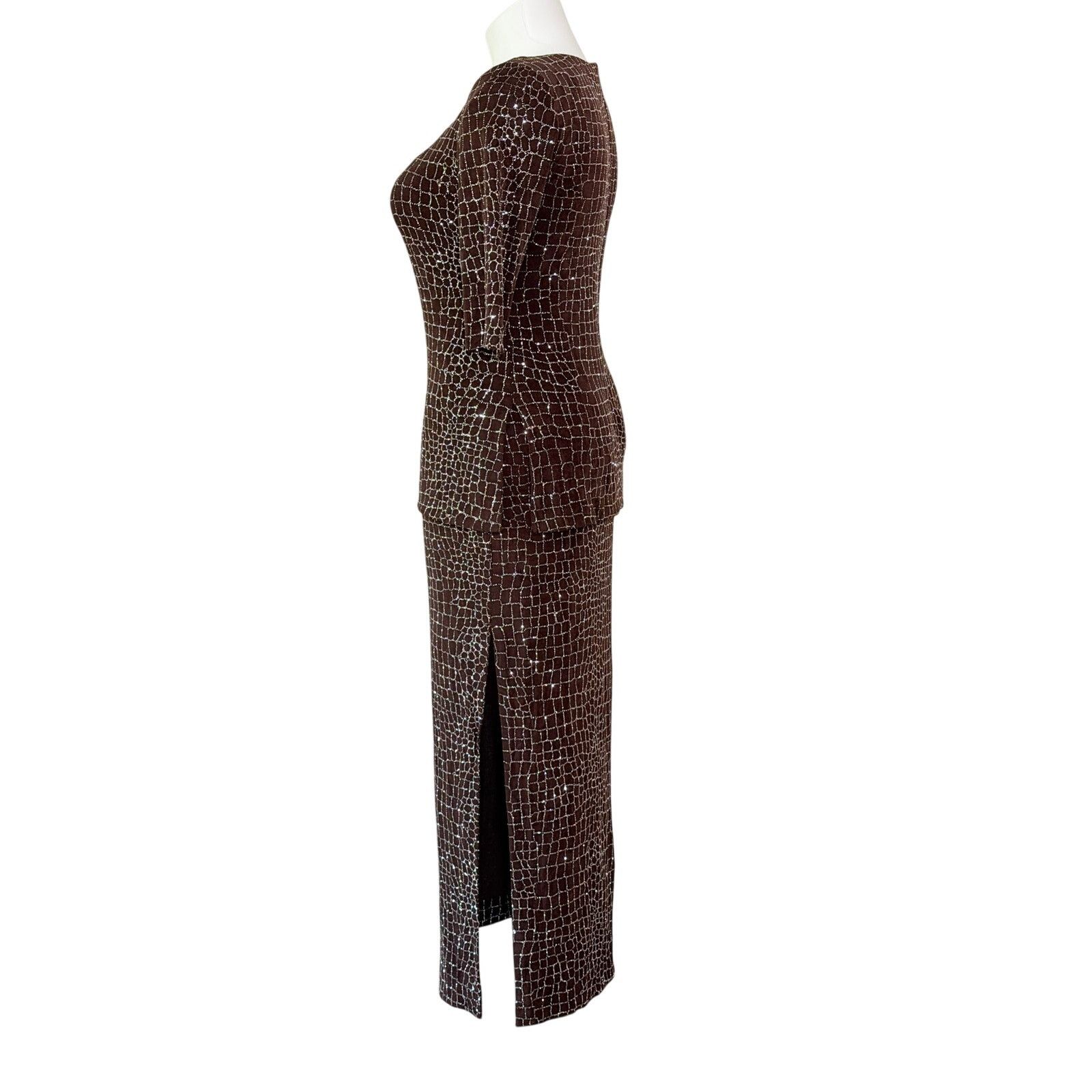 Other Talk of the Walk Vintage 80s gown casino sparkle brown dress Size M / US 6-8 / IT 42-44 - 4 Thumbnail