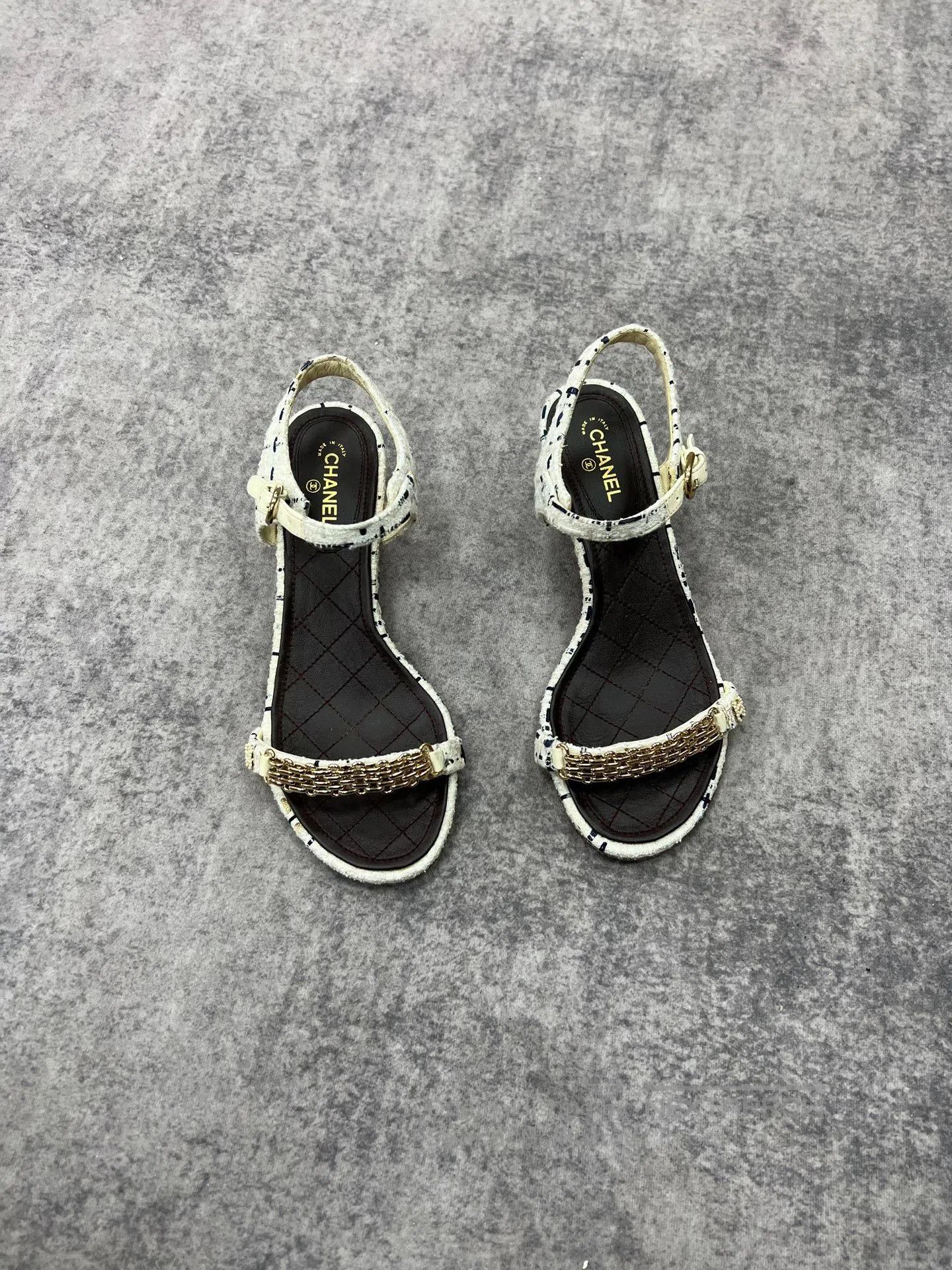 Chanel Chanel Chain Sandals. Size US 5.5 / IT 35.5 - 1 Thumbnail