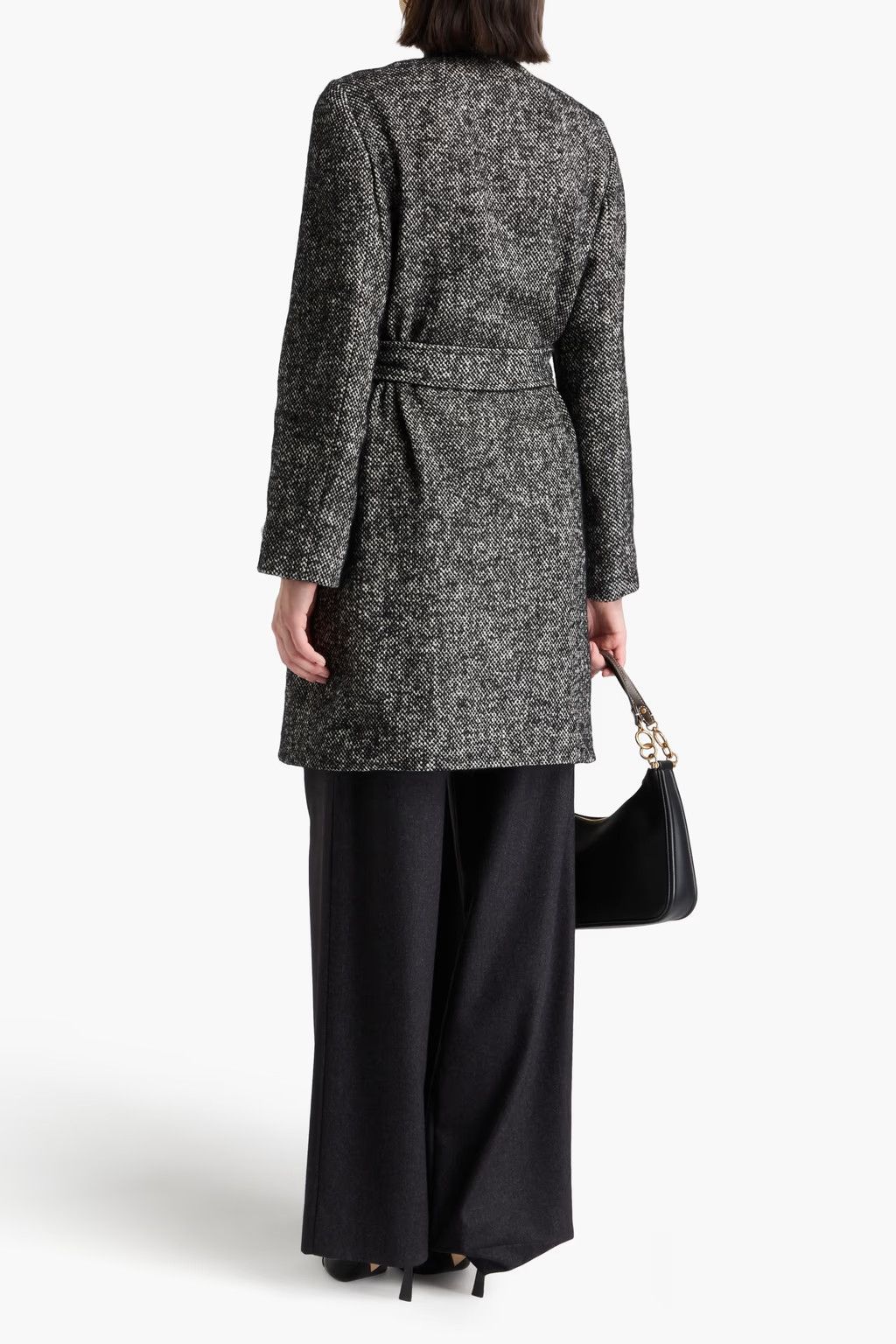 Dolce & Gabbana o1y0825 Belted Coat in Black/White Size M / US 6-8 / IT 42-44 - 3 Thumbnail