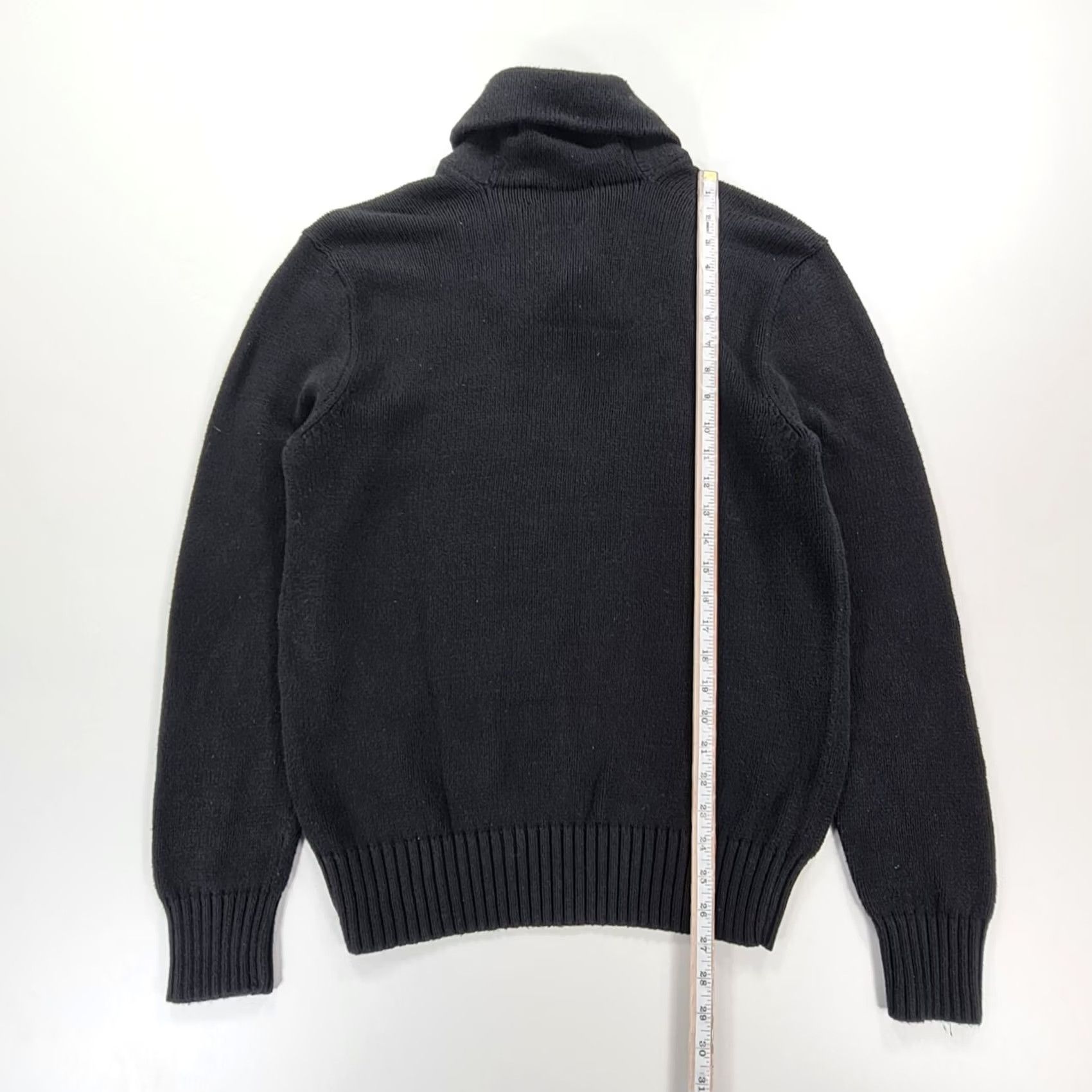 Polo Ralph Lauren Polo Ralph Lauren Jumper Mens Black Medium Shawl Neck 100% Pima Cotton Knit Cardigan Style Pullover Size US M / EU 48-50 / 2 - 7 Thumbnail