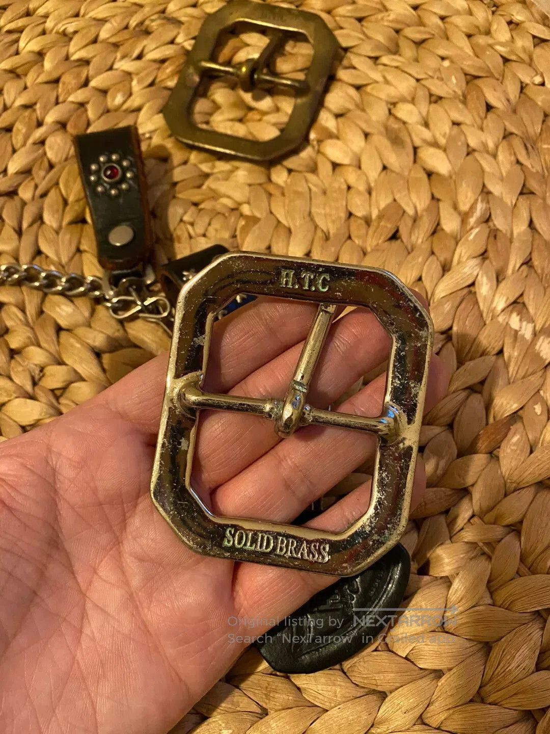 TOYS McCOY HTC Antique Brass Belt Buckle. Size ONE SIZE - 4 Thumbnail