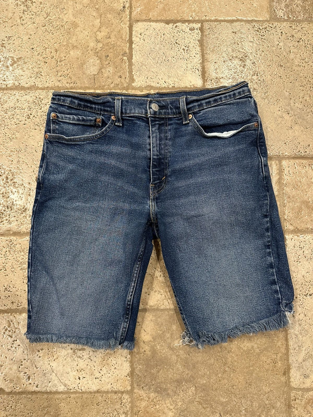 Levi's Levi’s Vintage Clothing Cut Jean Shorts Jorts Blue Denim Size US 32 / EU 48 - 1 Thumbnail