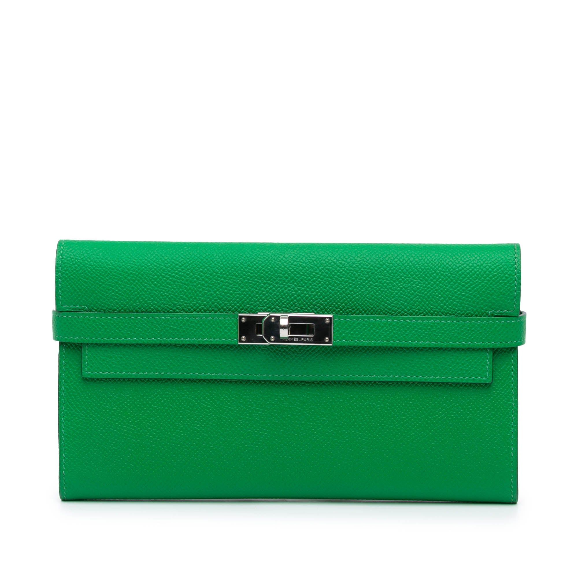 Hermes Hermès Epsom Kelly Longue Wallet Green Size ONE SIZE - 1 Thumbnail