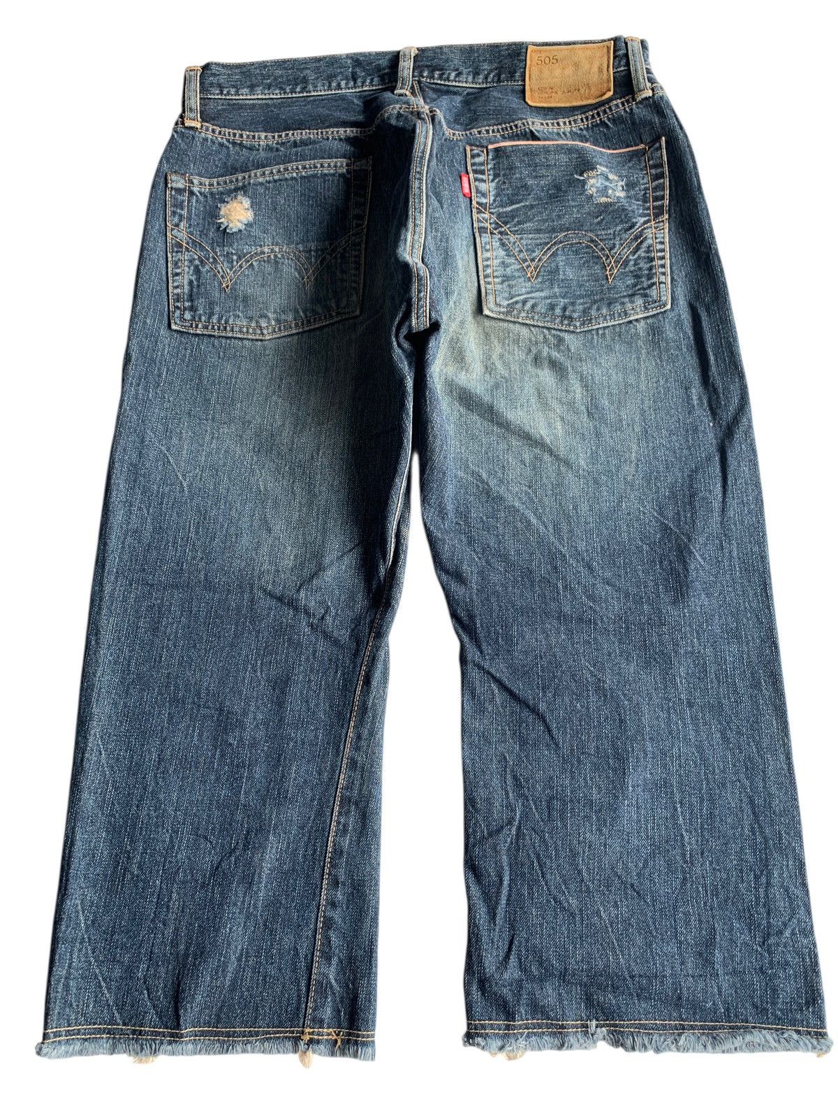 Edwin VINTAGE EDWIN 505 SELVEDGE RUSTY SHORT DISTRESSED DENIM Size US 33 - 4 Thumbnail