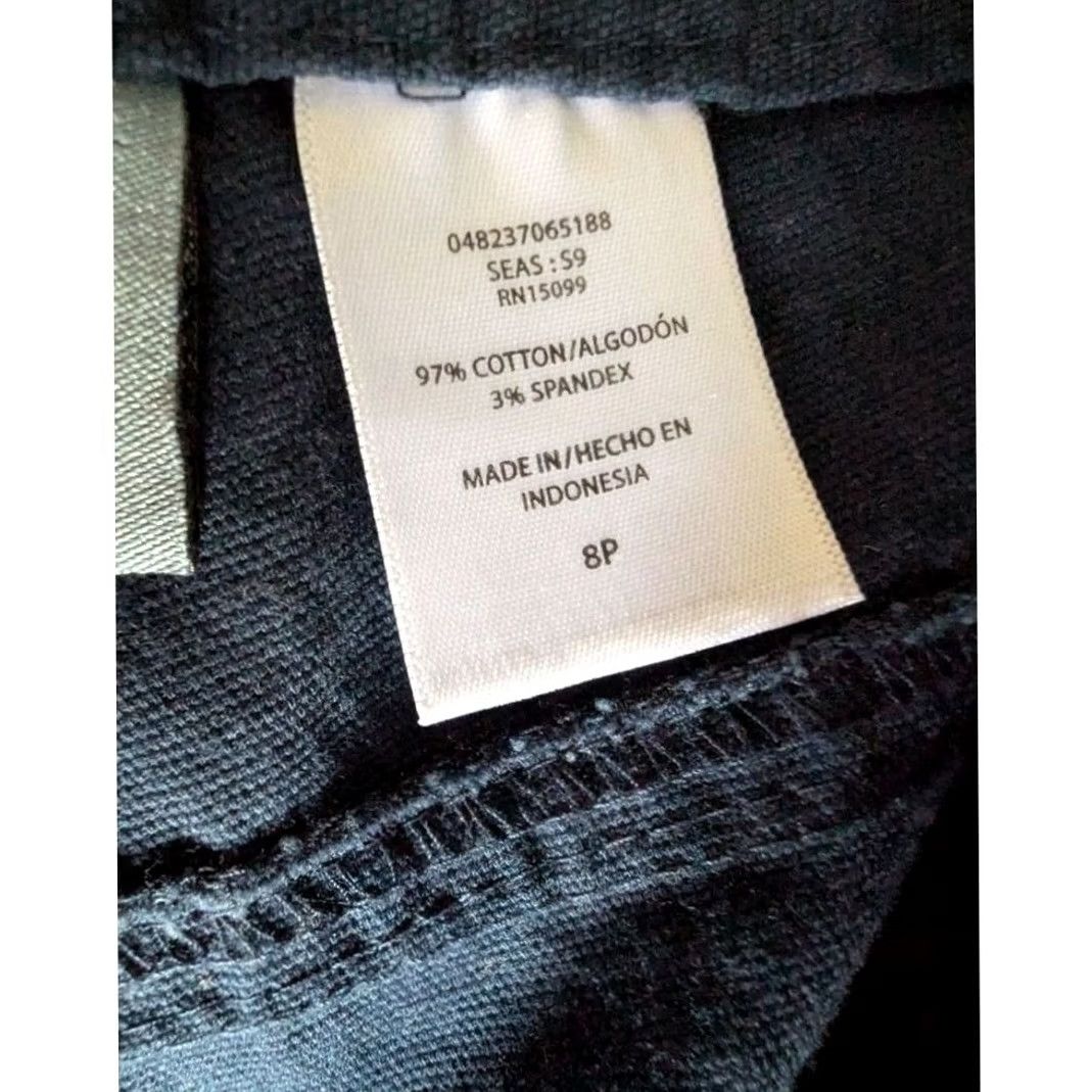 Vintage Navy Blue Classic Elements Petite Straight Leg Pants Womens 8P Cotton Blend Stretch Workwear Preppy Flat Front Dark Academia Bottoms Size 30" / US 8 / IT 44 - 7 Thumbnail