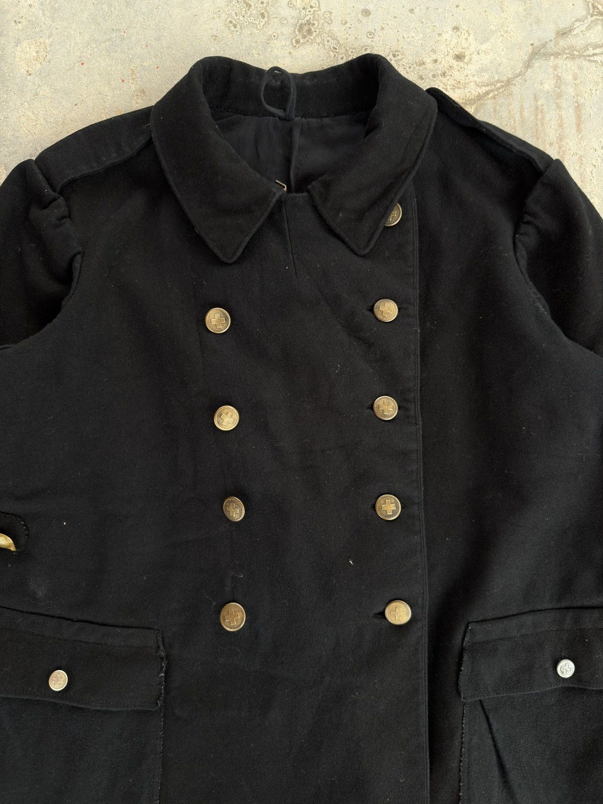 Vintage Vintage 1930s WWII Swiss Peacoat Double Breasted Jacket Size US XL / EU 56 / 4 - 2 Thumbnail