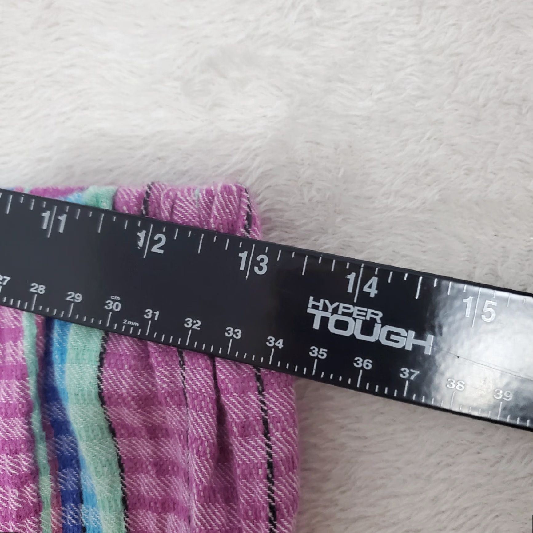 Free People VINTAGE Free People Pants Women XS Purple Stripe Waffle Knit Hi Waist Pull On Boho Beach Elastic Waist Ankle 27.5 Inseam Size 26" / US 2 / IT 38 - 5 Thumbnail