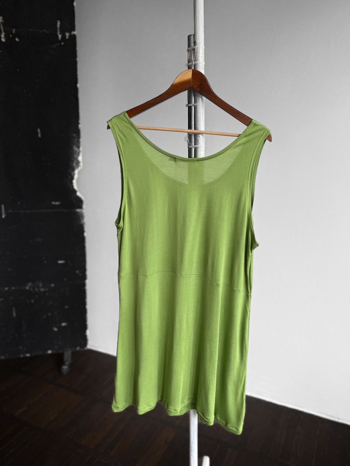 Gudrun Sjoden Gudrun Sjoden Womens Lime Green Sleeveless Modal Tunic Dress Size XL / US 12-14 / IT 48-50 - 2 Thumbnail